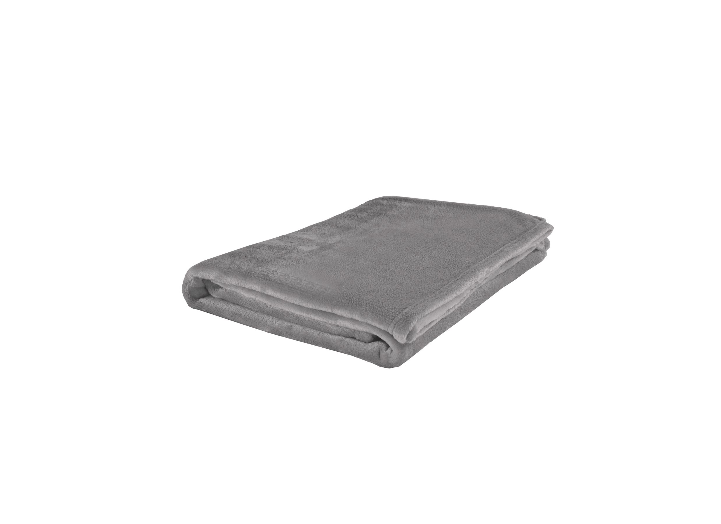 Plaid Abby 130x180cm - flanel - grijs - Plaid Abby 130x180cm - flanel - grijs