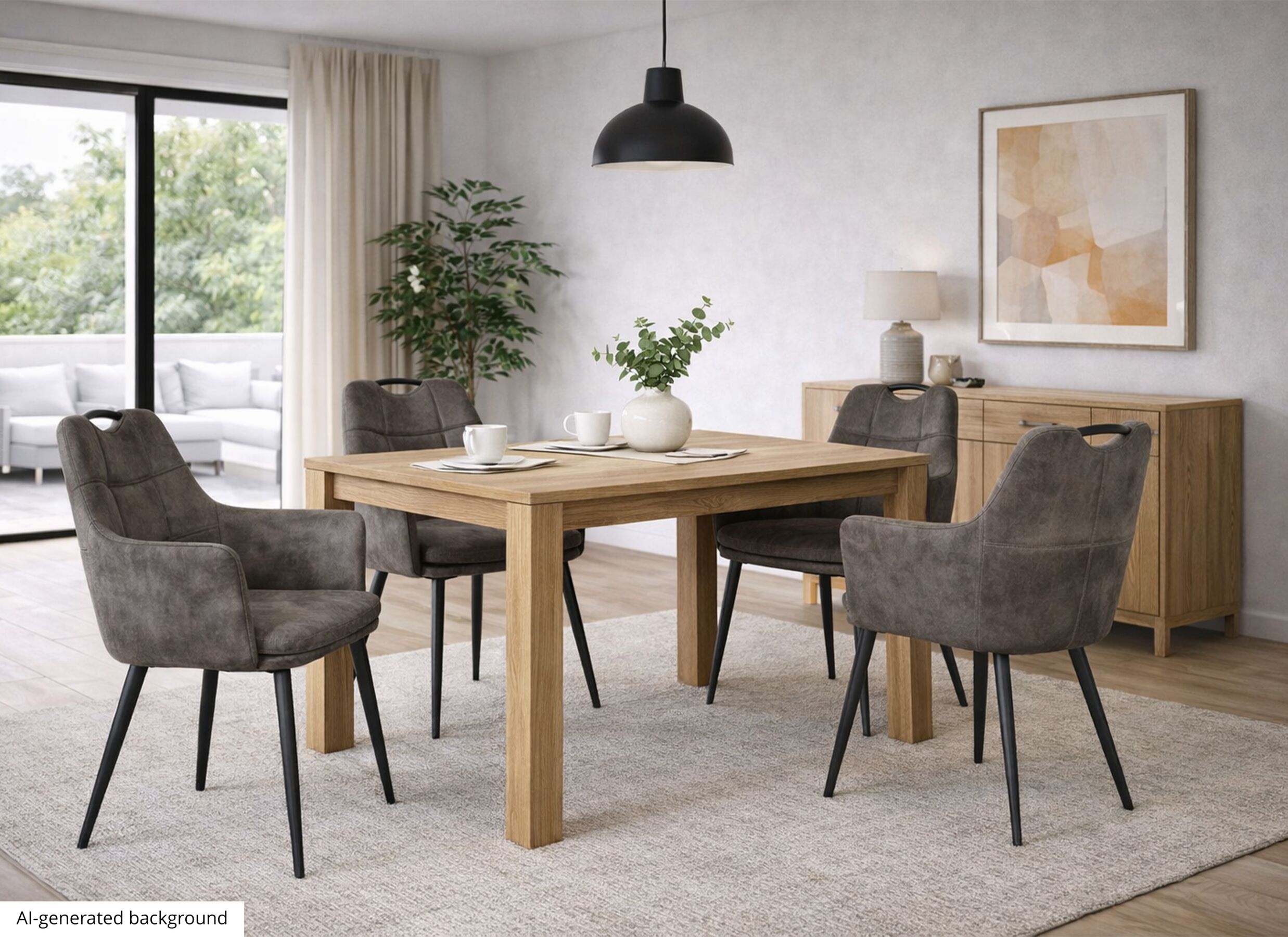 AI Generated - Kuipstoel 58,5x53x87,5cm - stof - antraciet