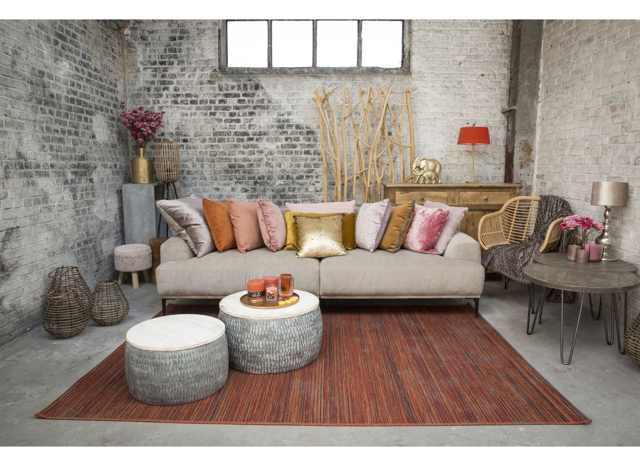 Tapis extérieur Brandon 160x230cm tissé à plat rouge