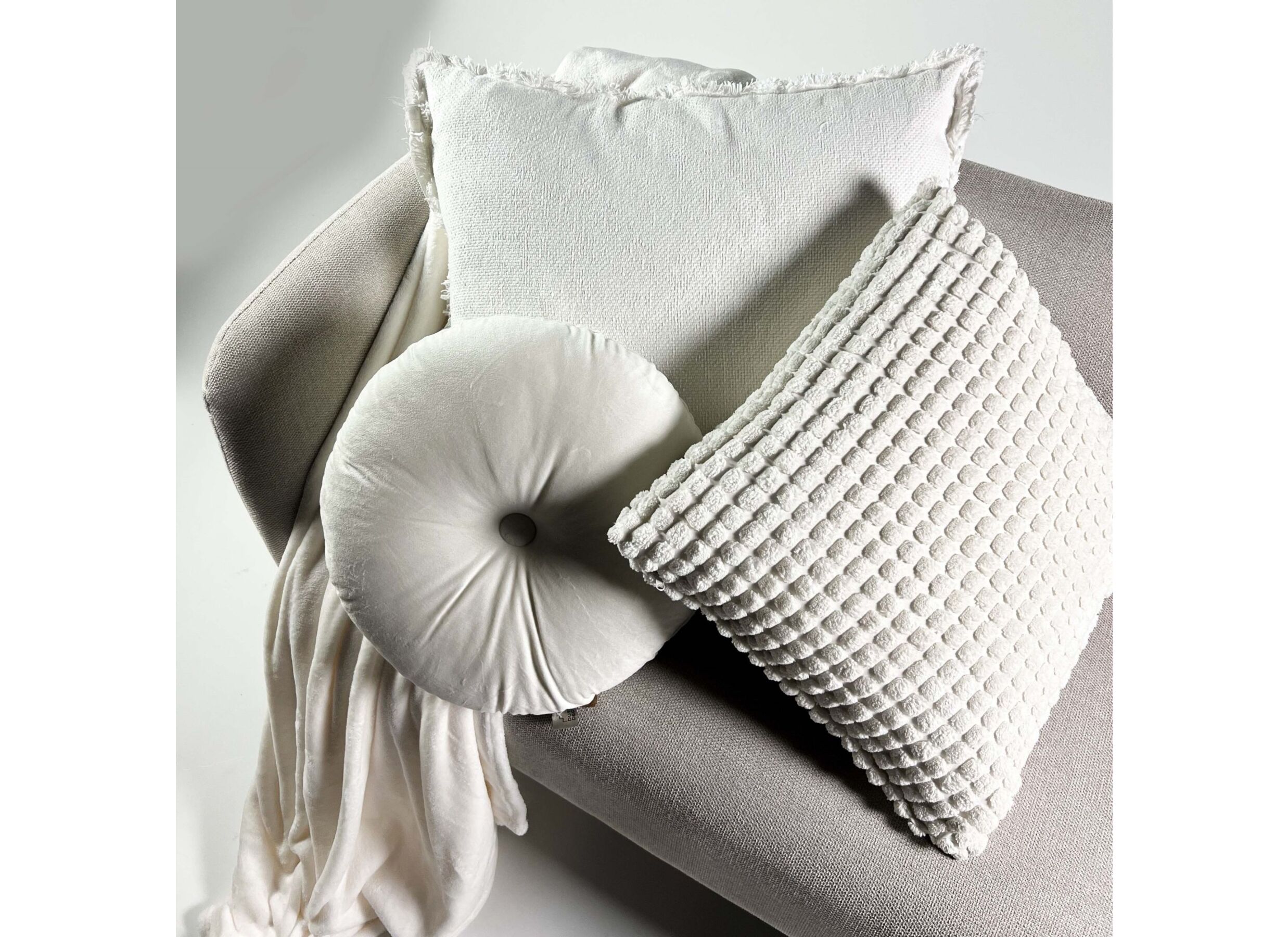 Foto ambiance - Coussin Olly 40x40cm- tissu - snow white