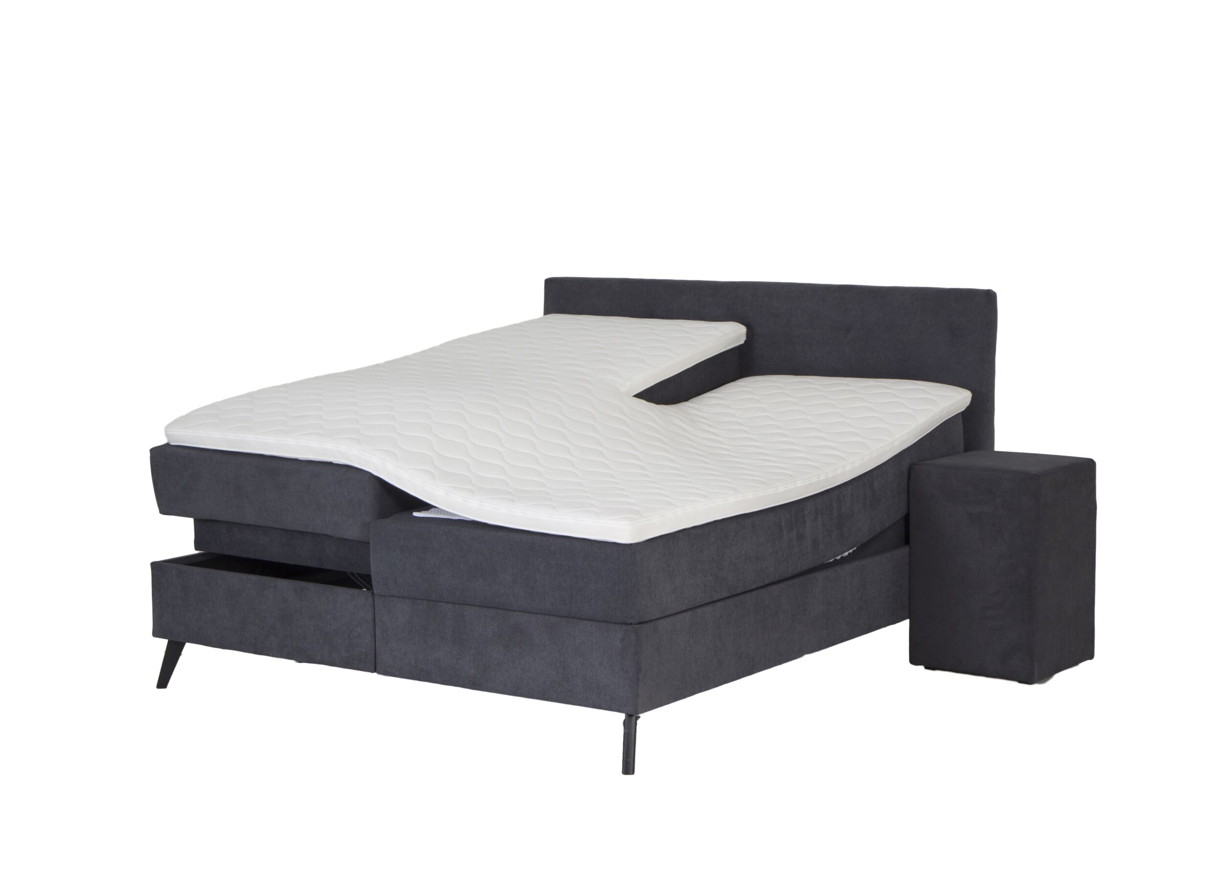 Boxspring Skagen Knapper 180x200cm - stof - antraciet