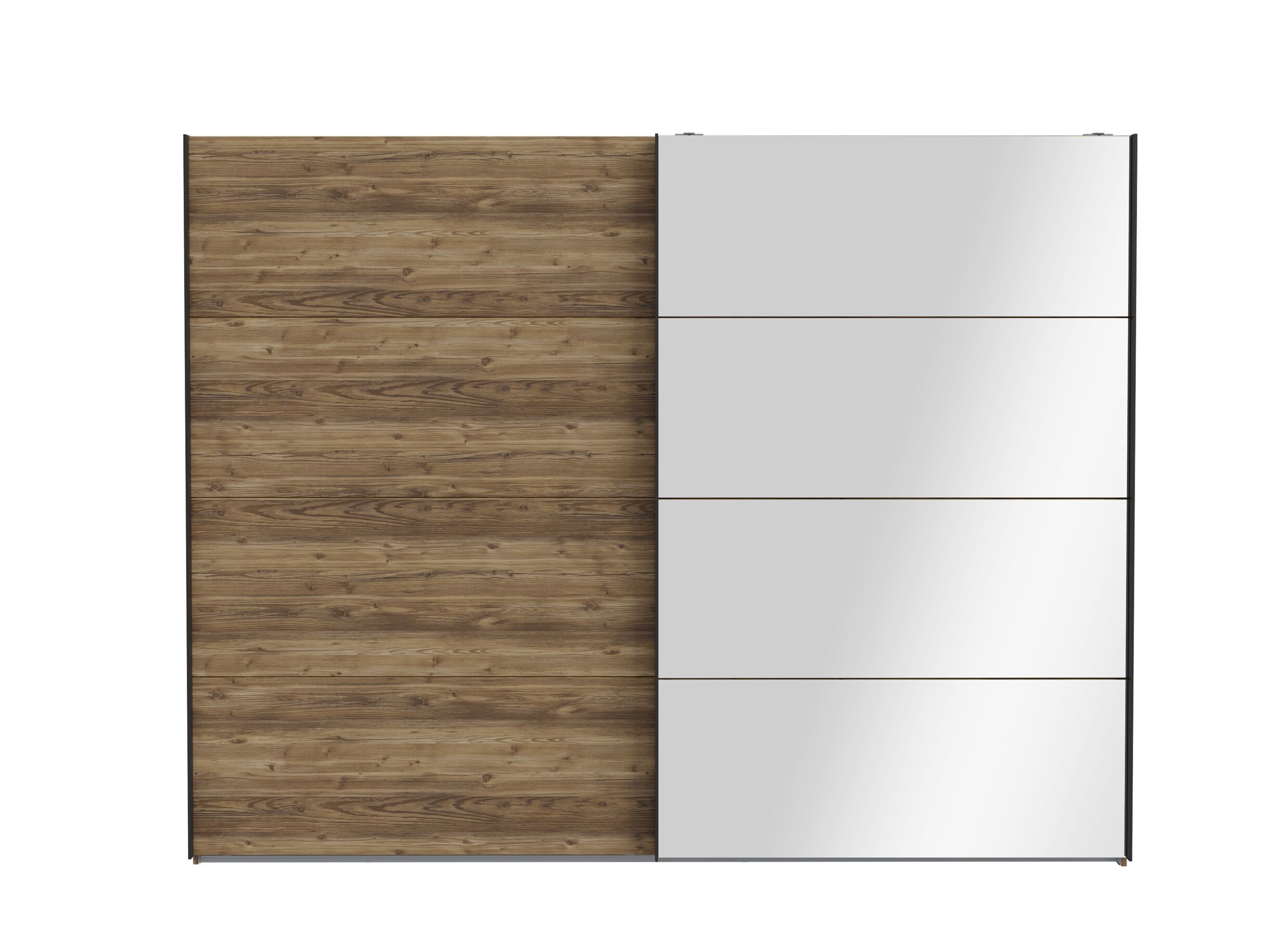 Overzichtsfoto - Schuifdeurkast Hayato 270cm - decor - bruin & zwart