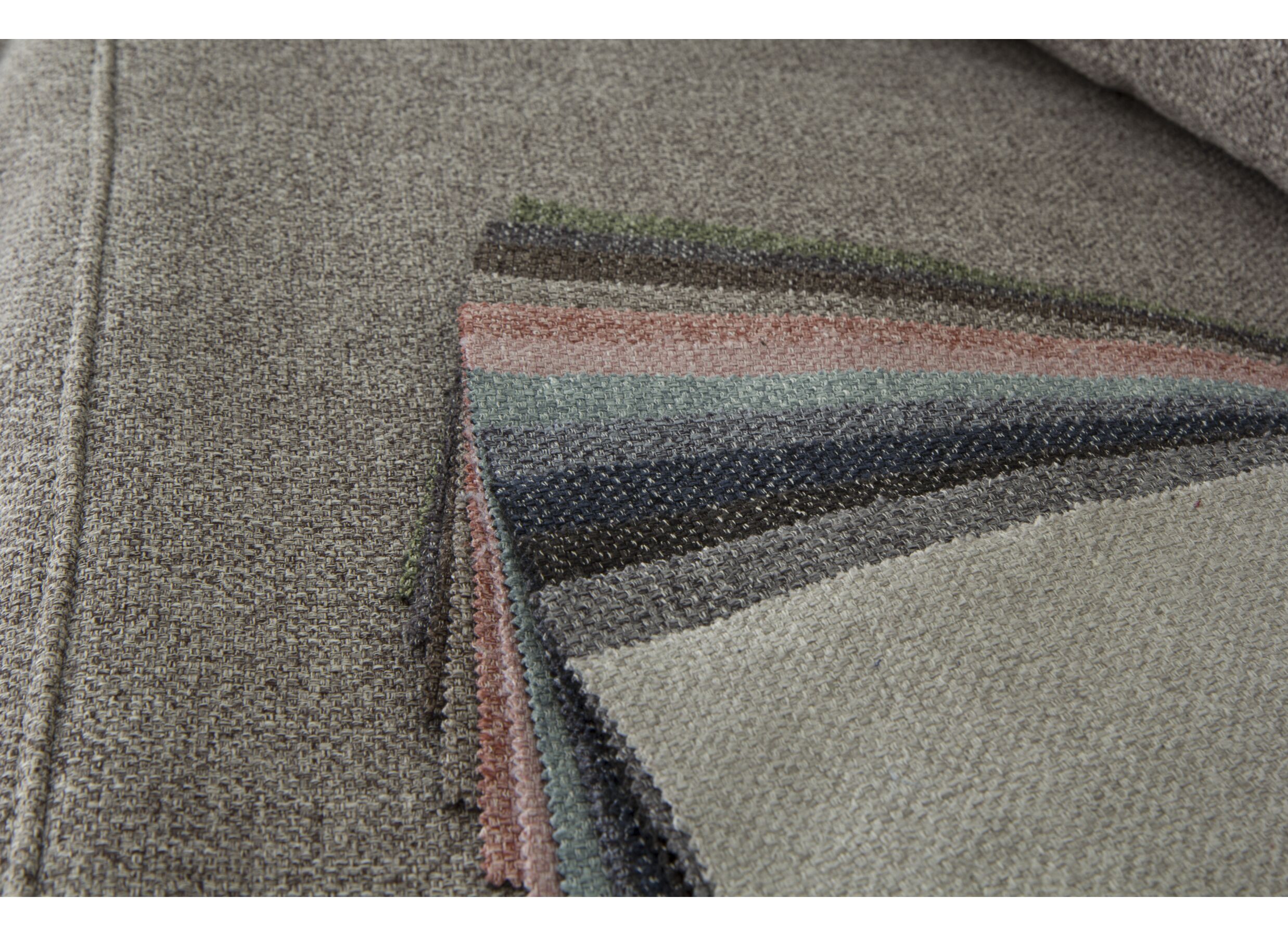Canapé d'angle Arkon 296x238cm - tissu - taupe avec relax