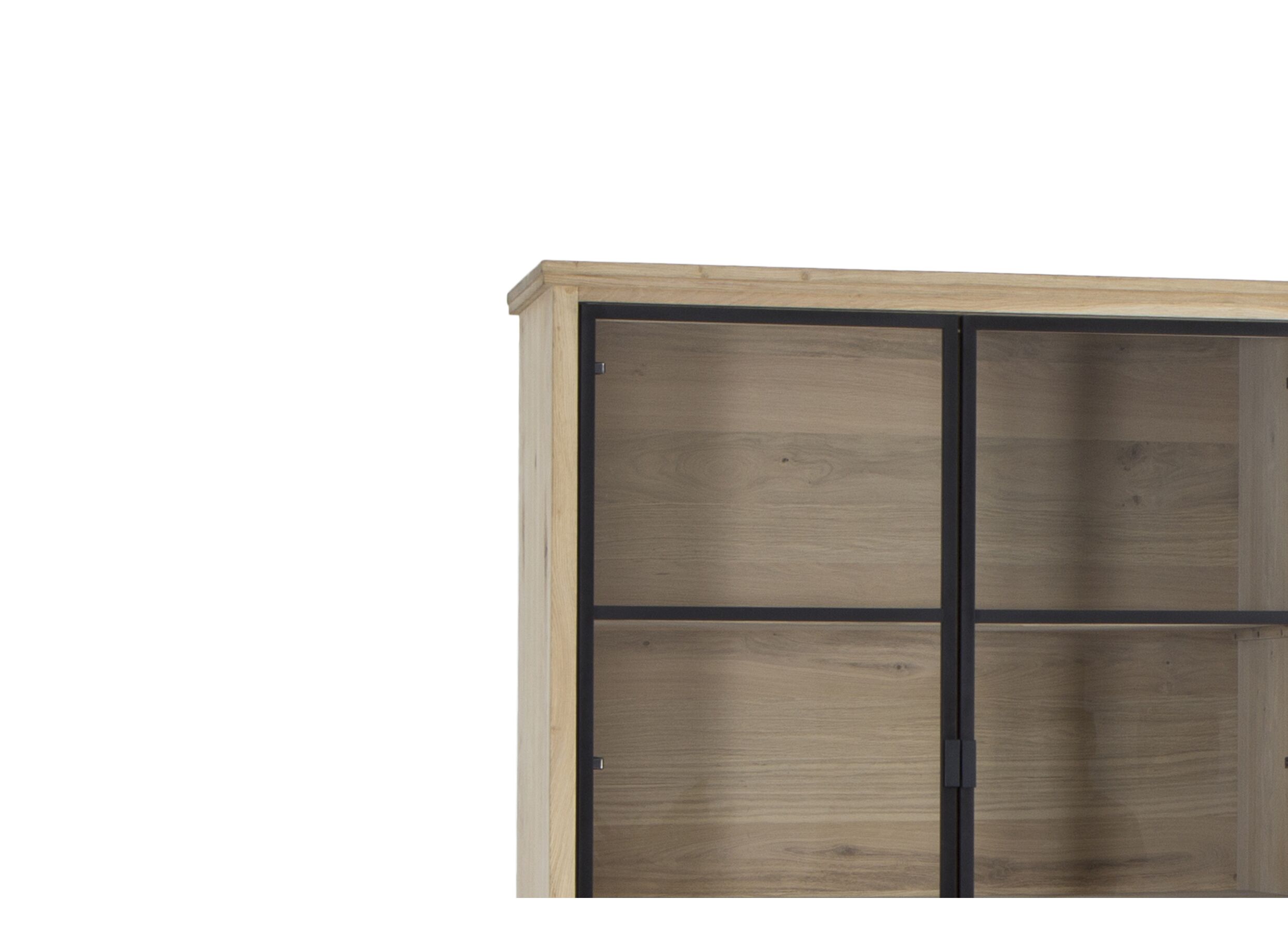 Vitrine Grimaldi 230cm - chêne massif - naturel