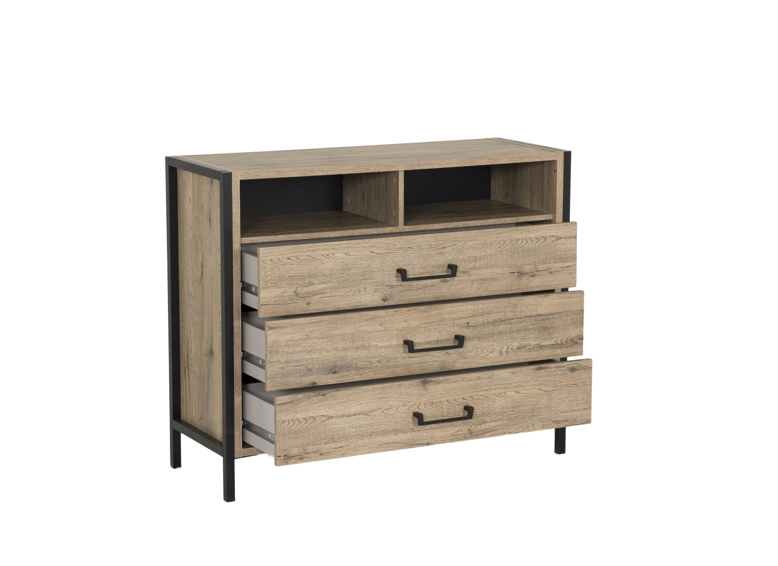 Commode Oriental Tree 109,4x41,5x90,7cm - panneau décor - bartex chêne