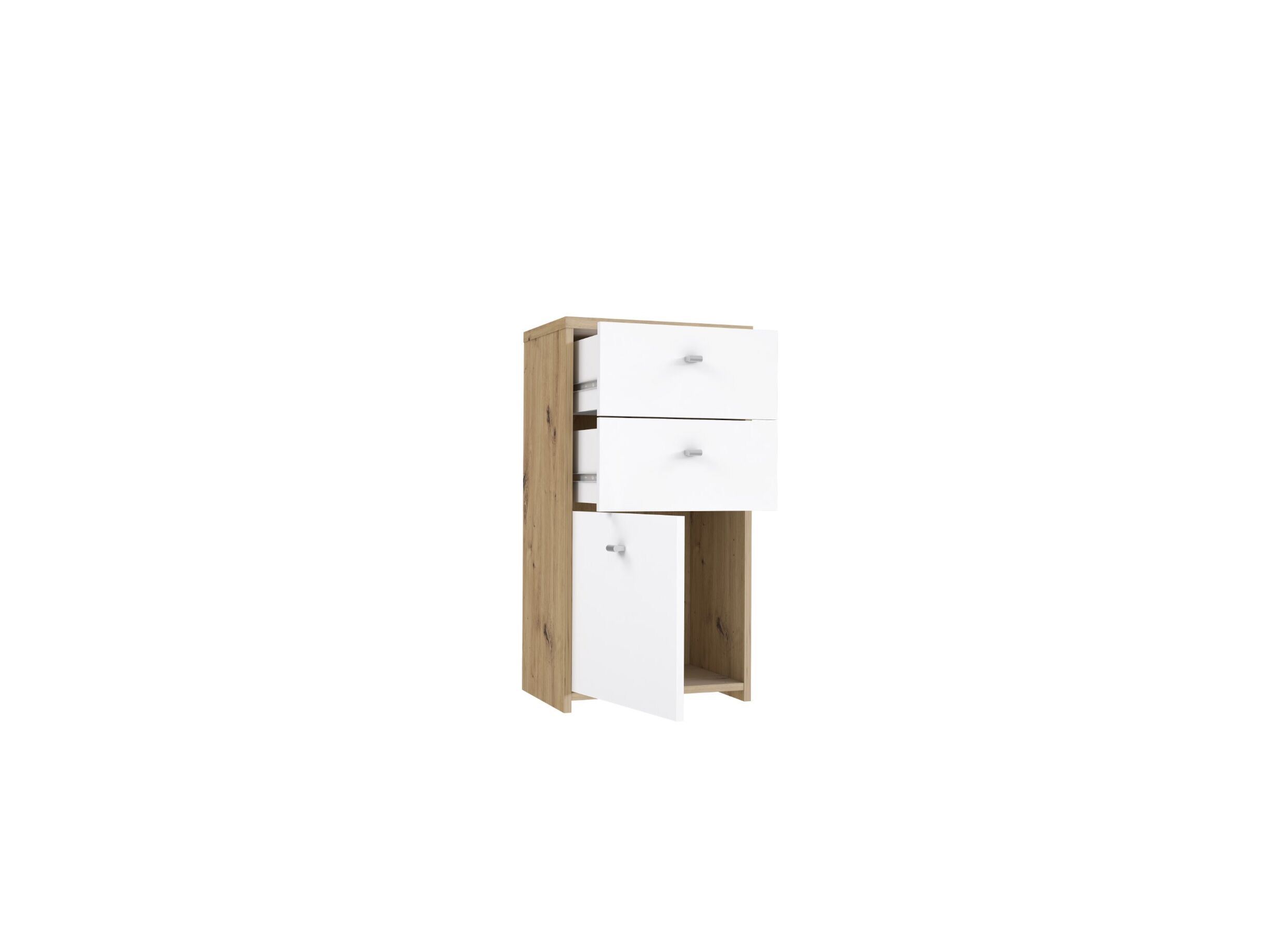 Commode Best Chest 40x30x78cm - decor - artisanale eik & wit