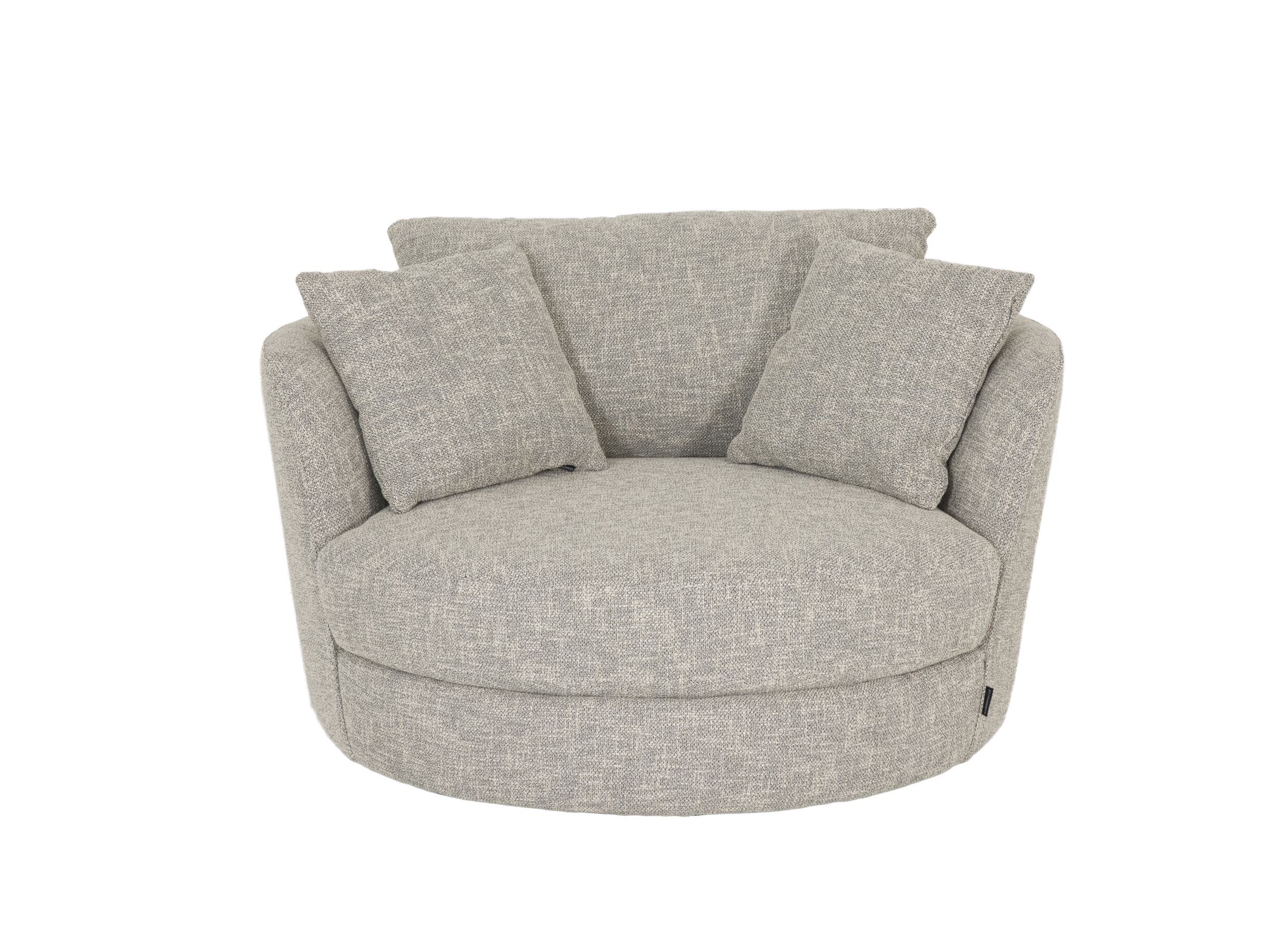 Draaifauteuil Nest 128x120x69cm - stof - beige/grijs