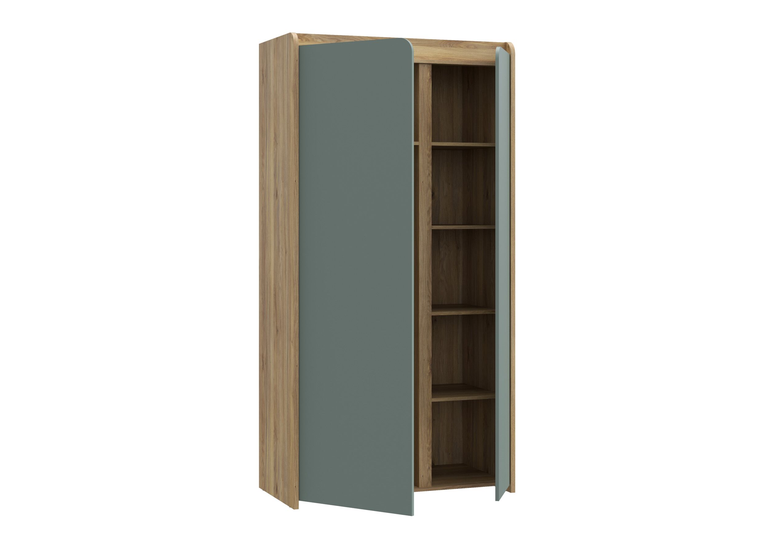 Disposition - Armoire Hoa 105x53x205 - décor - chêne mauvella/vert
