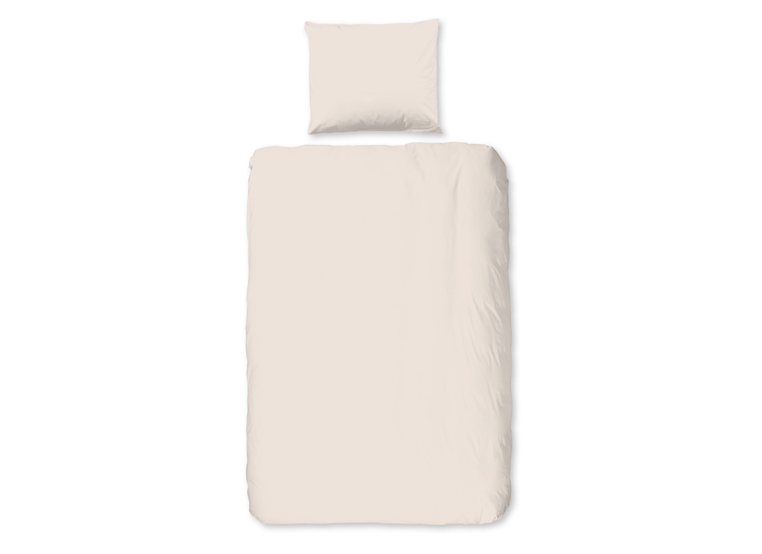 Dekbedovertrek 140x220cm - katoen - zand - Housse de couette 140x220cm - coton - sable
