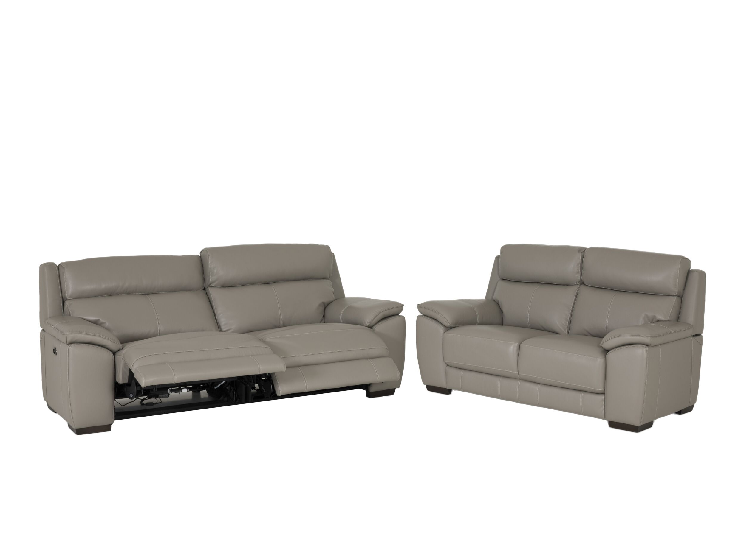 5+2 places cuir taupe avec relax - Canapé Singer 2,5+2 places - cuir - taupe avec relax