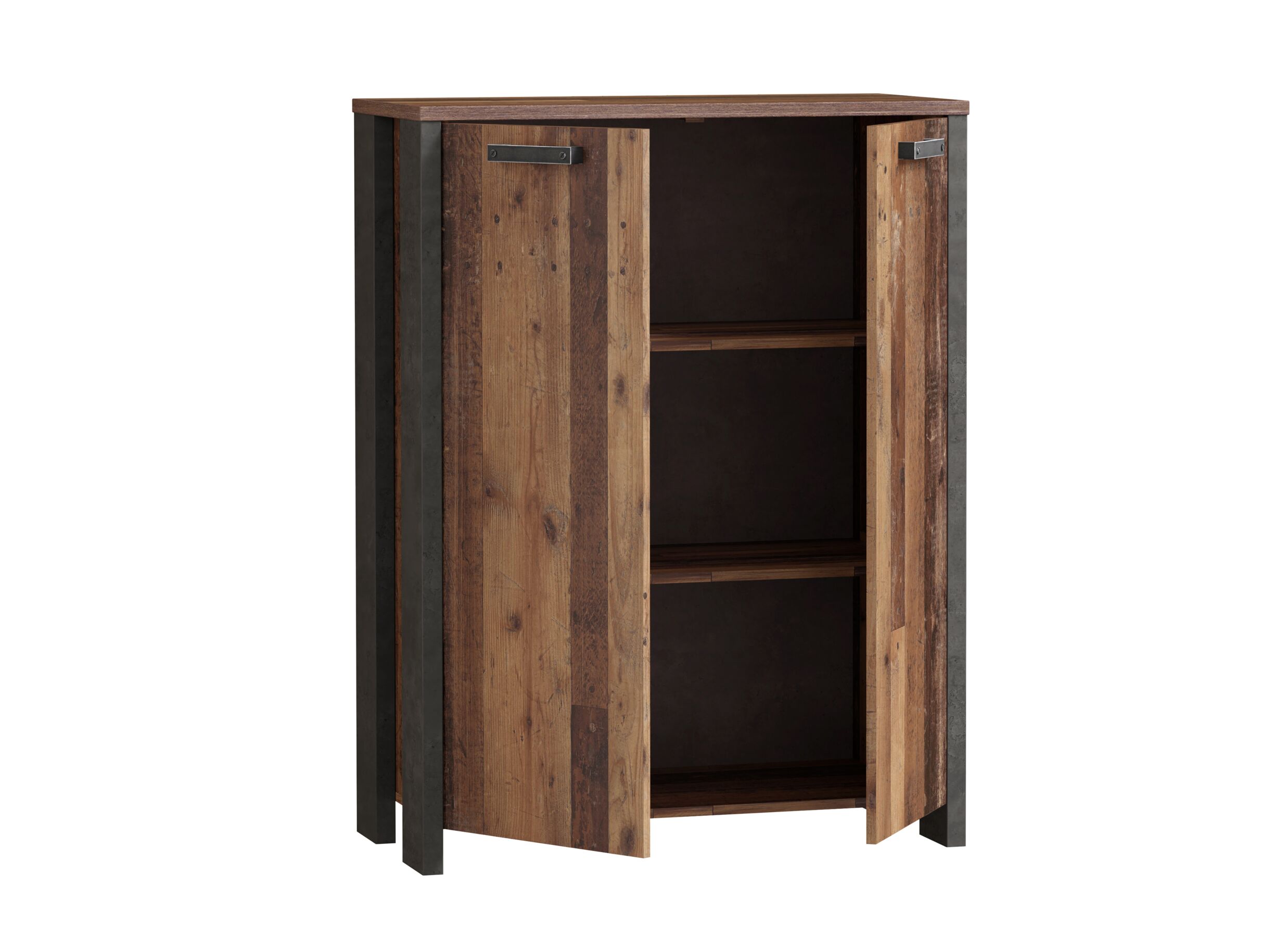 Opbergkast Clif-B 86cm - meubelplaat - old wood/beton