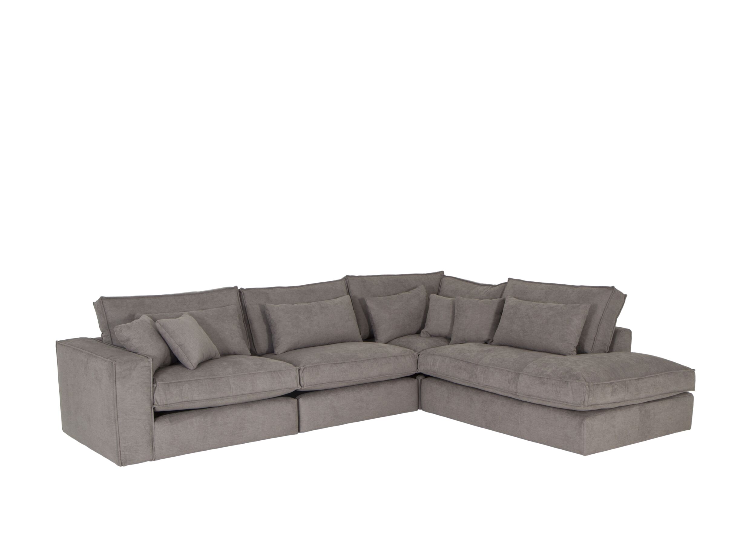 Canapé d'angle Marlon tissu gris - Canapé d'angle Marlon 332x268cm - tissu - gris