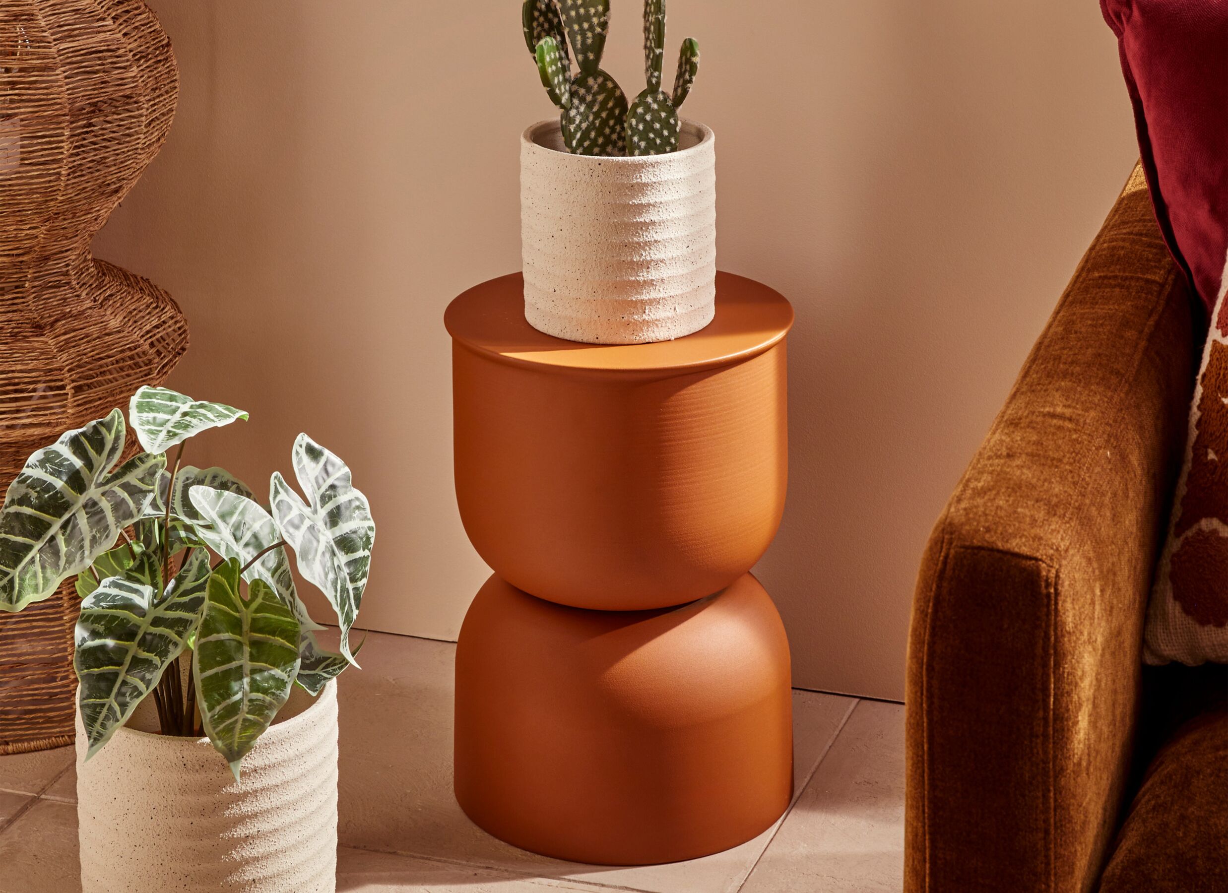 Sfeerfoto - Bijzettafel Palomba Ø31cm - staal - oker