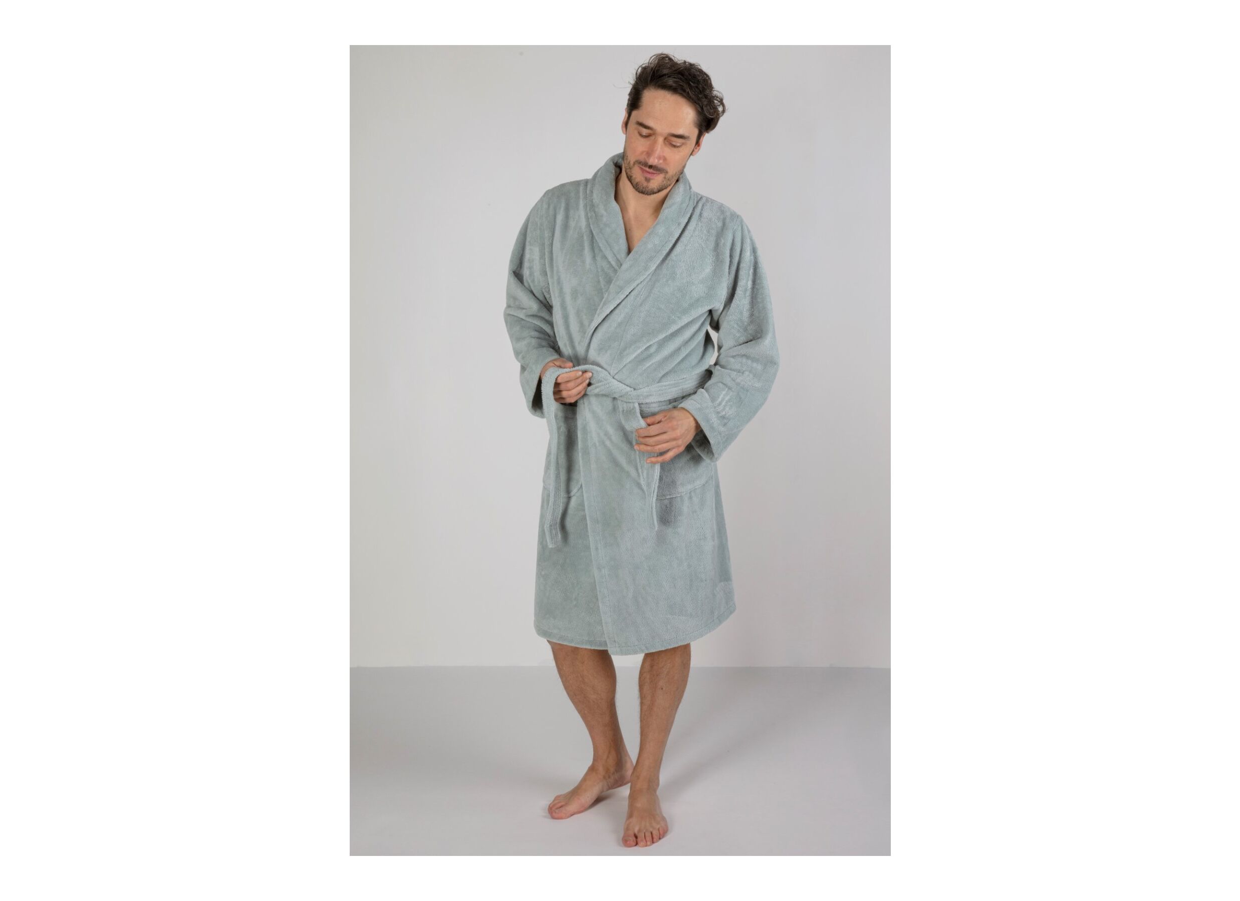 Overzichtsfoto - Badjas XS flanel sea green