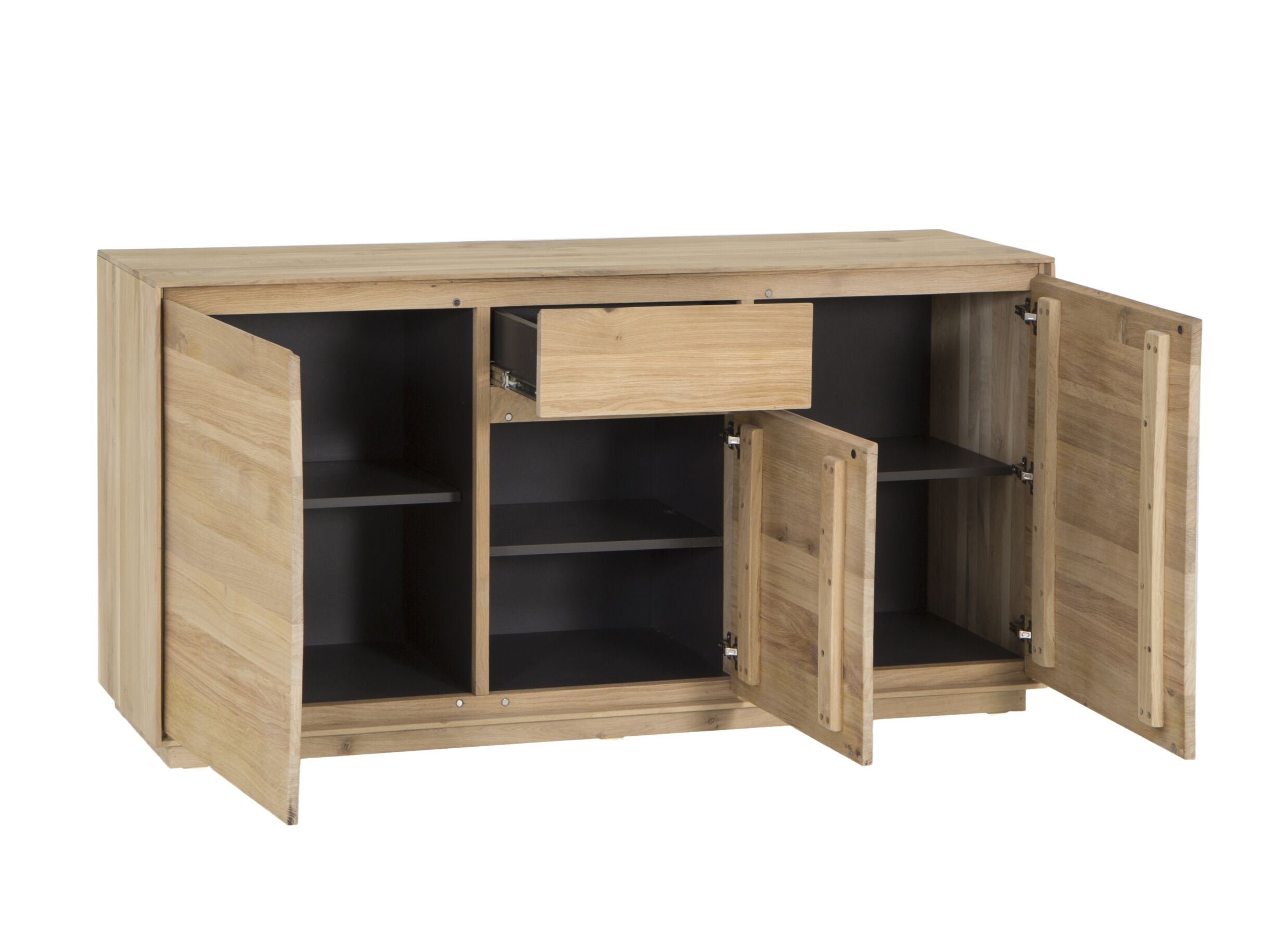 Buffet Caviar 170cm - chêne massif & décor - naturel