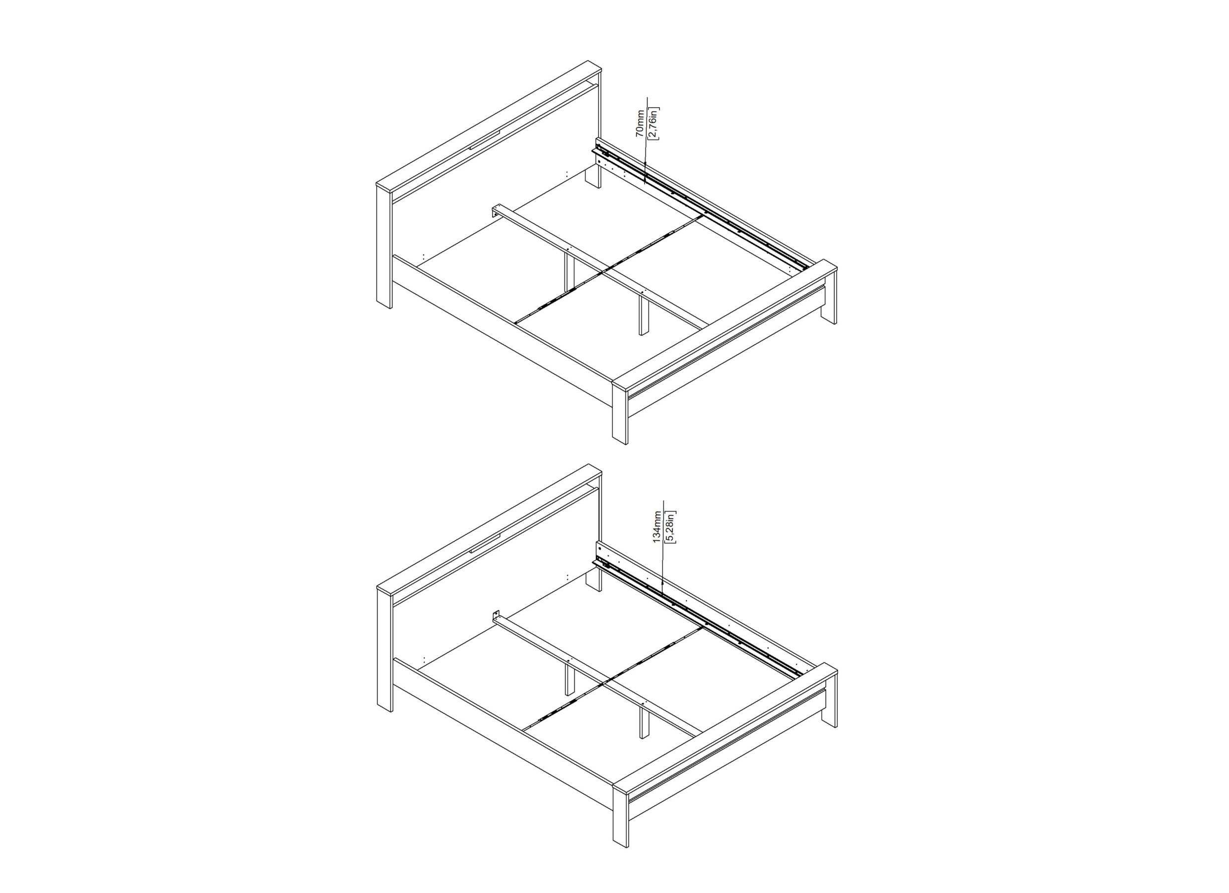 Dimensions - Lit Next 180x200cm - décor - blanc & jackson hickory
