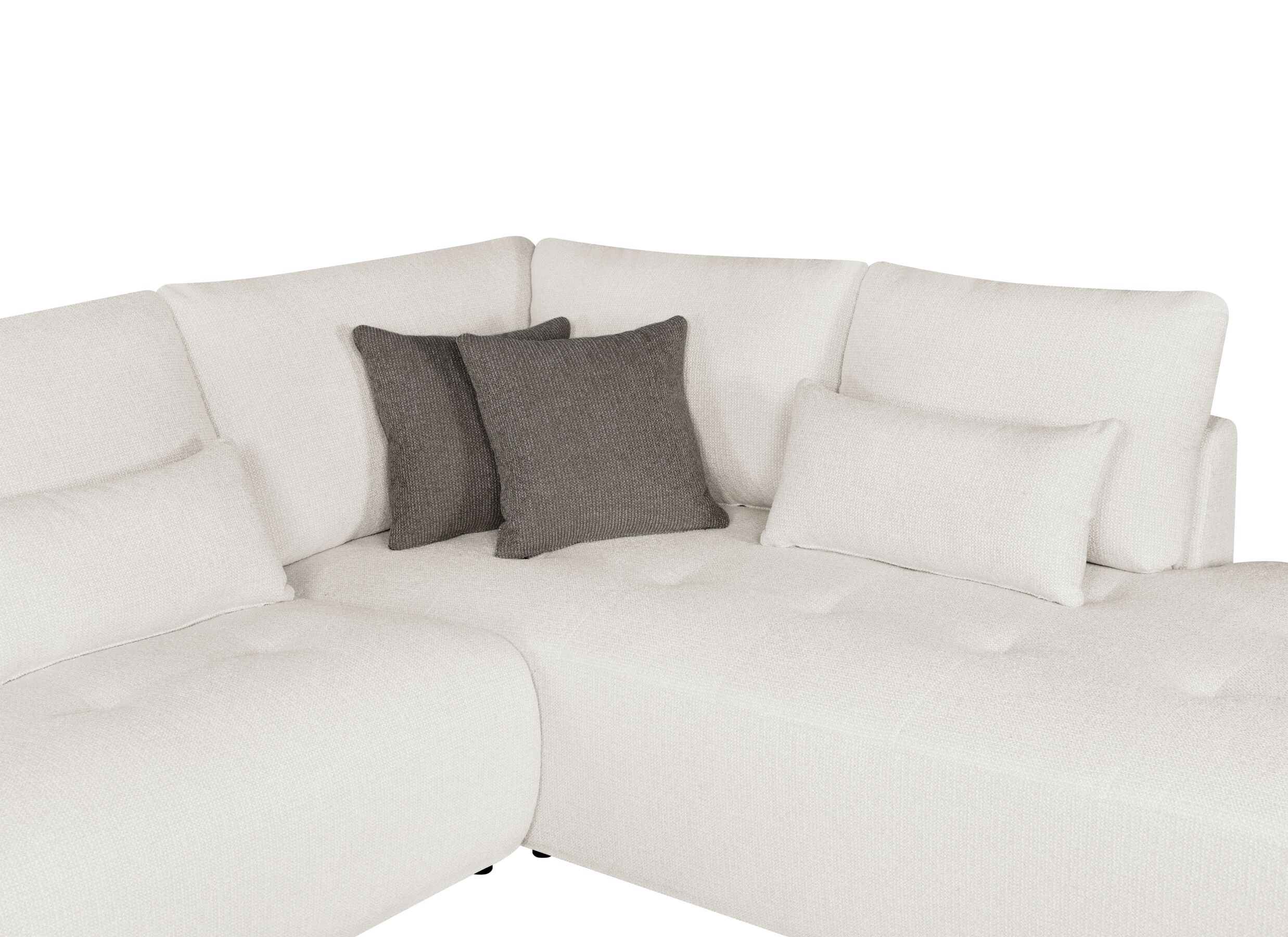 Detail - Canapé d'angle Garama 281x229cm - polyester - beige