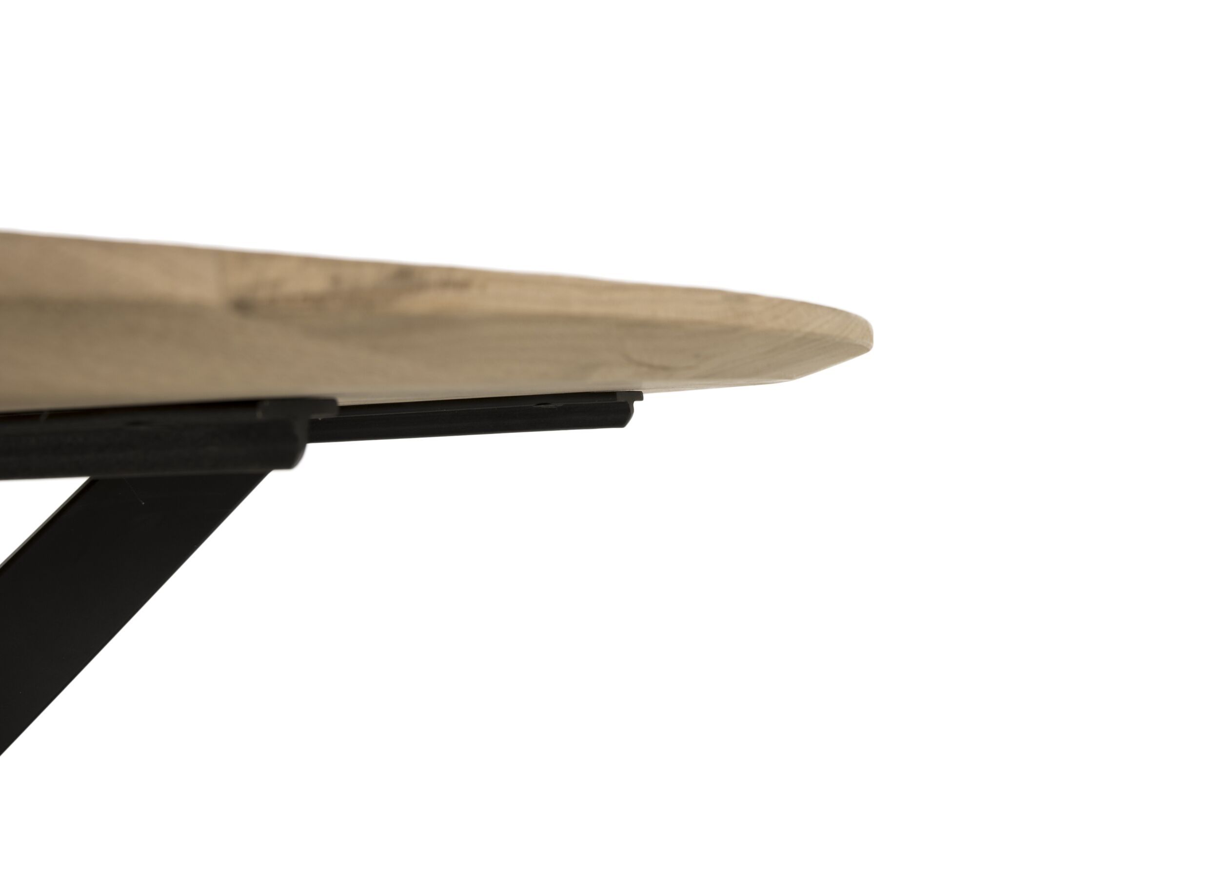 Detail - Table ronde Benedetta Ø130cm - chêne massif et métal - noir