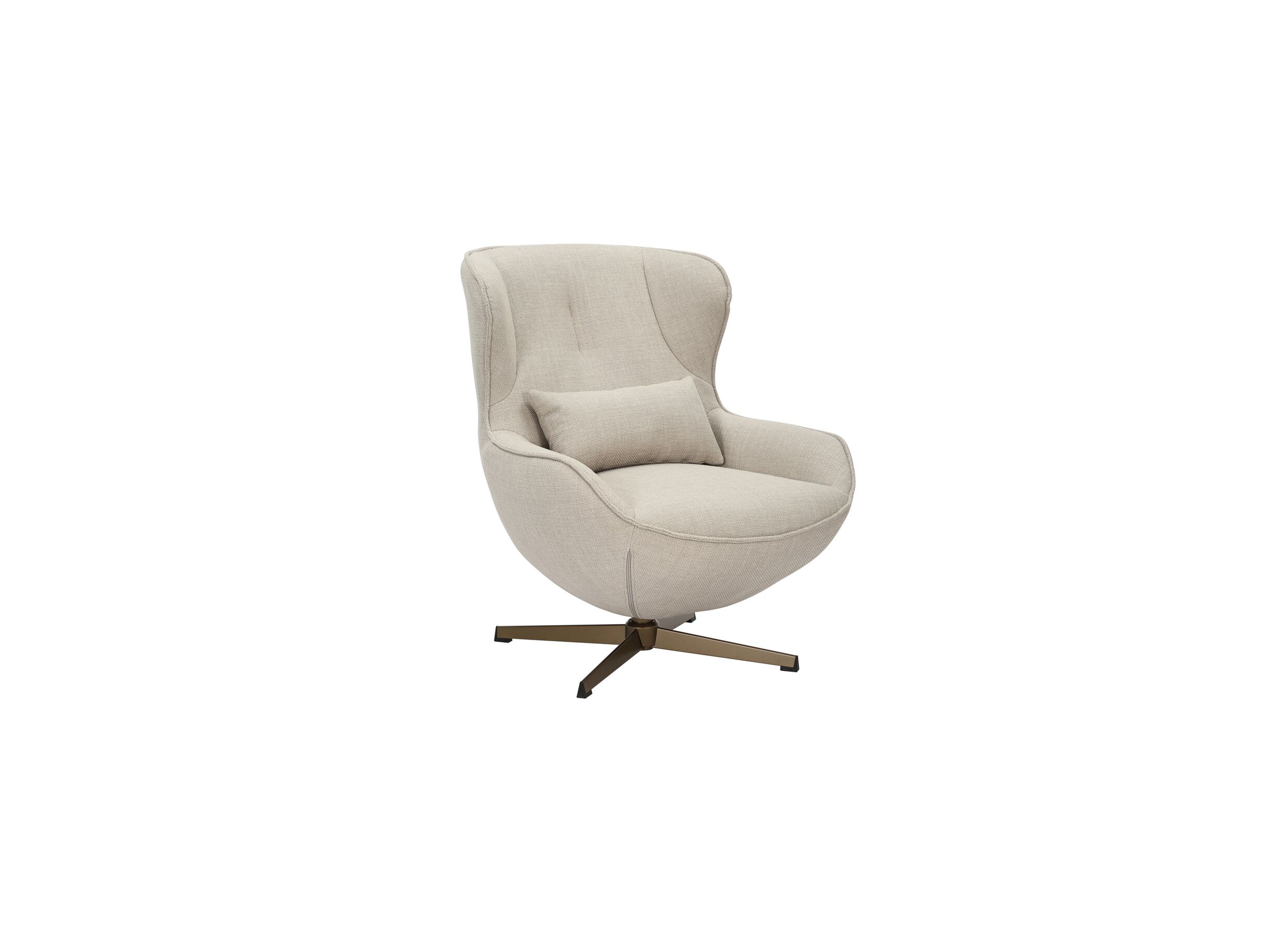 Draaifauteuil Moana 76x87 - Fauteuil pivotant Moana 76x87,5x90cm - fibre polyester - beige