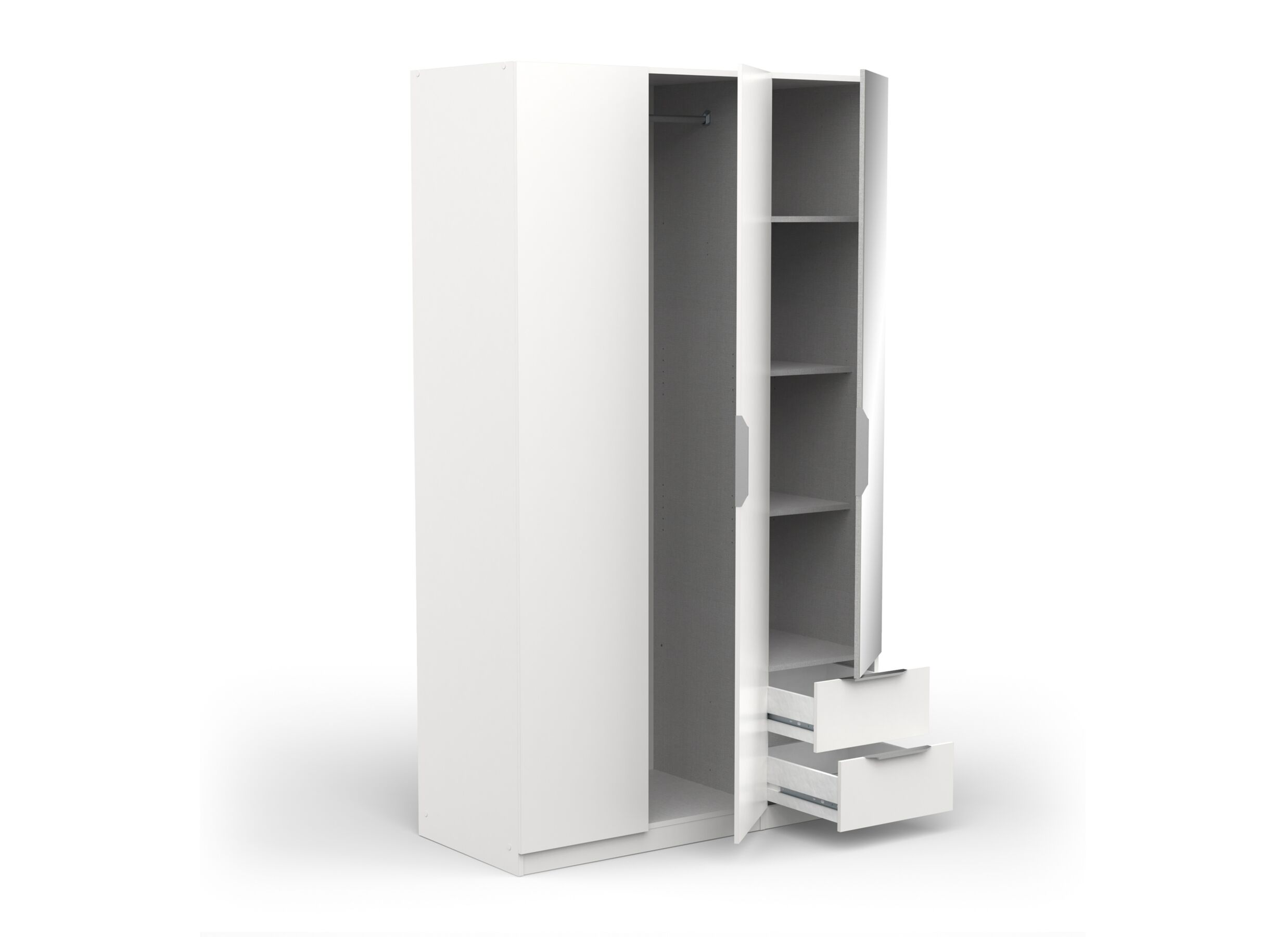 Indeling - Kleerkast Michigan 119cm - decor - wit