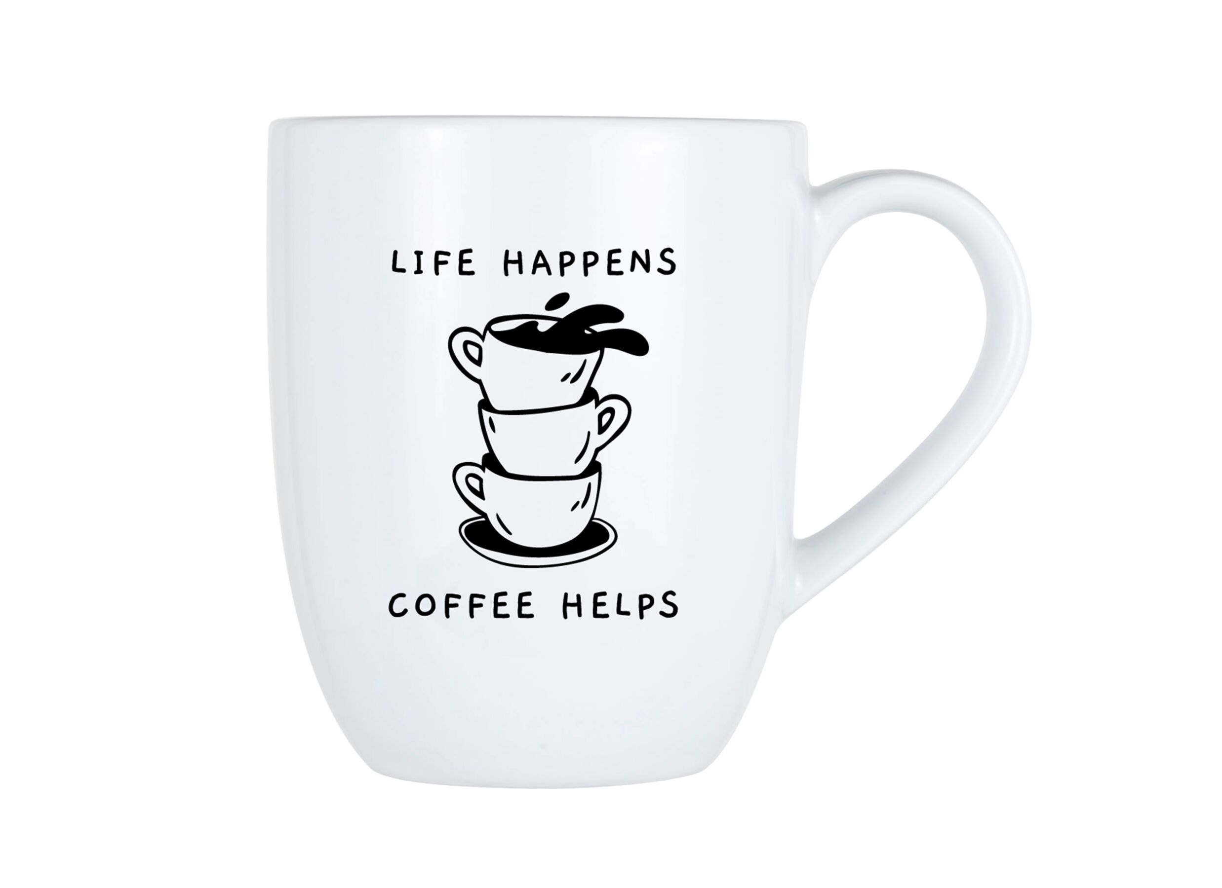 Hoofdfoto - Mok Cosy Life Happens 53cl - porselein - wit
