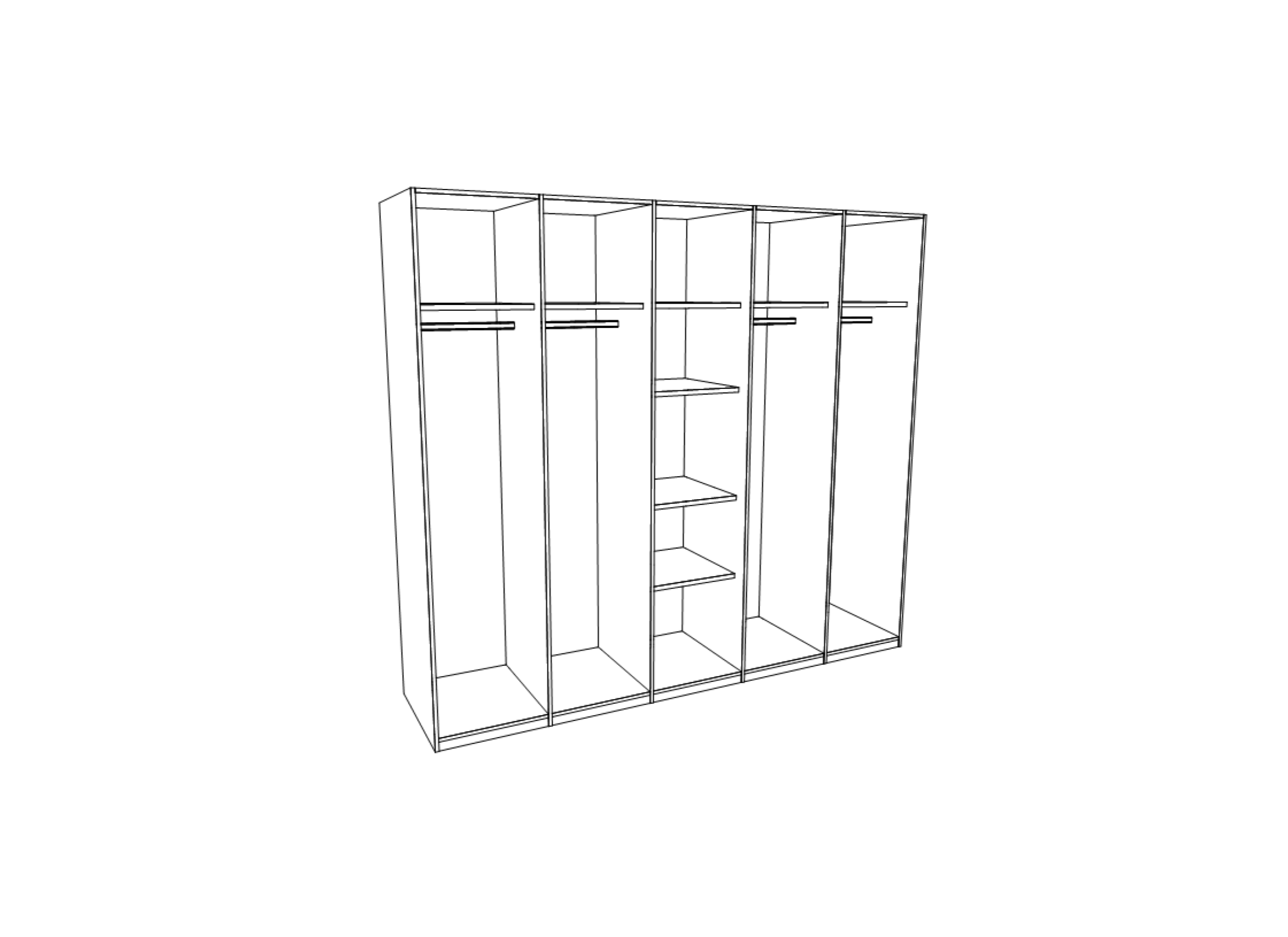 Disposition - Garde-robe Holmes 250cm - MDF - chêne