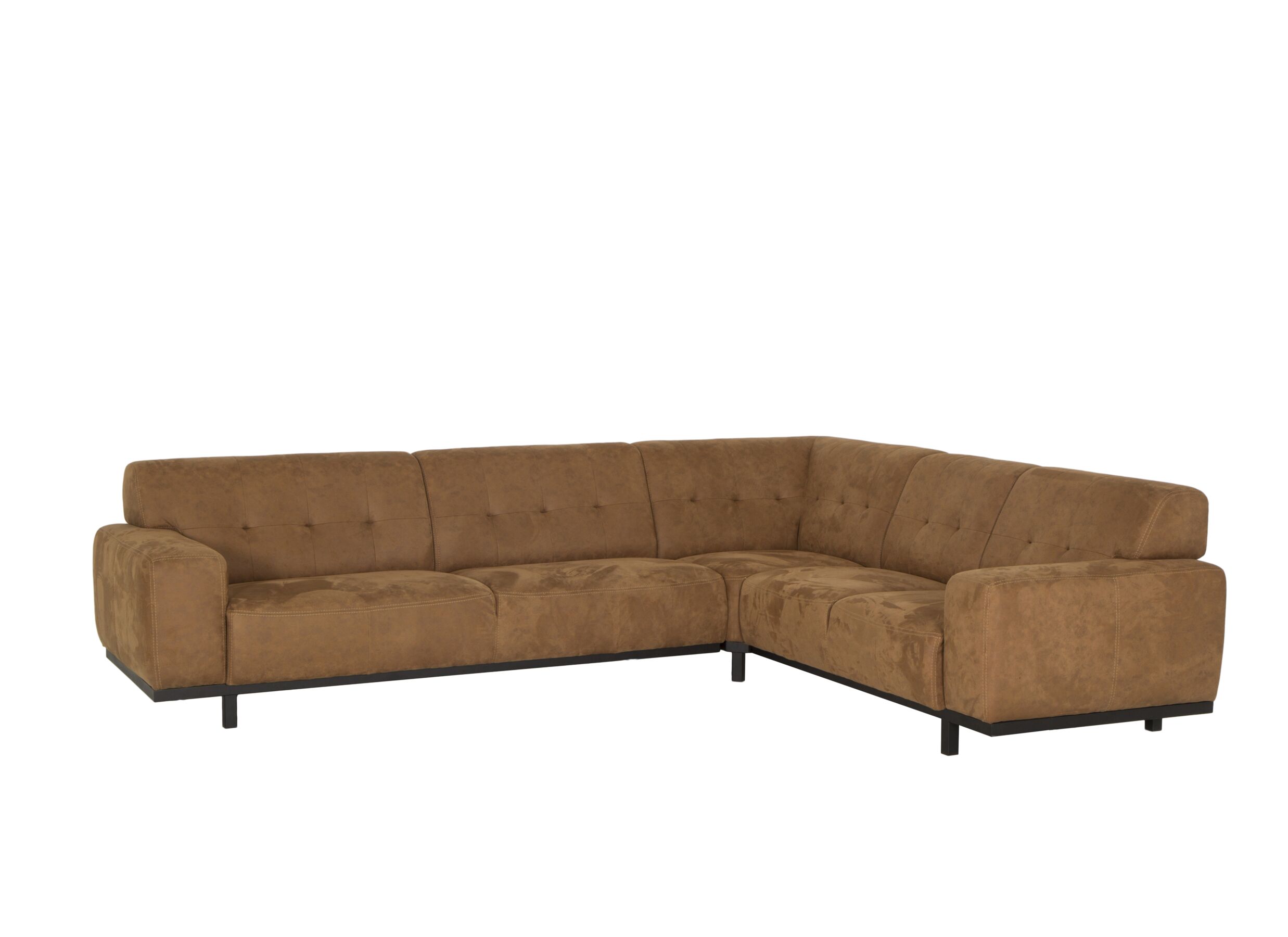 Hoeksalon 303x243cm - stof - cognac