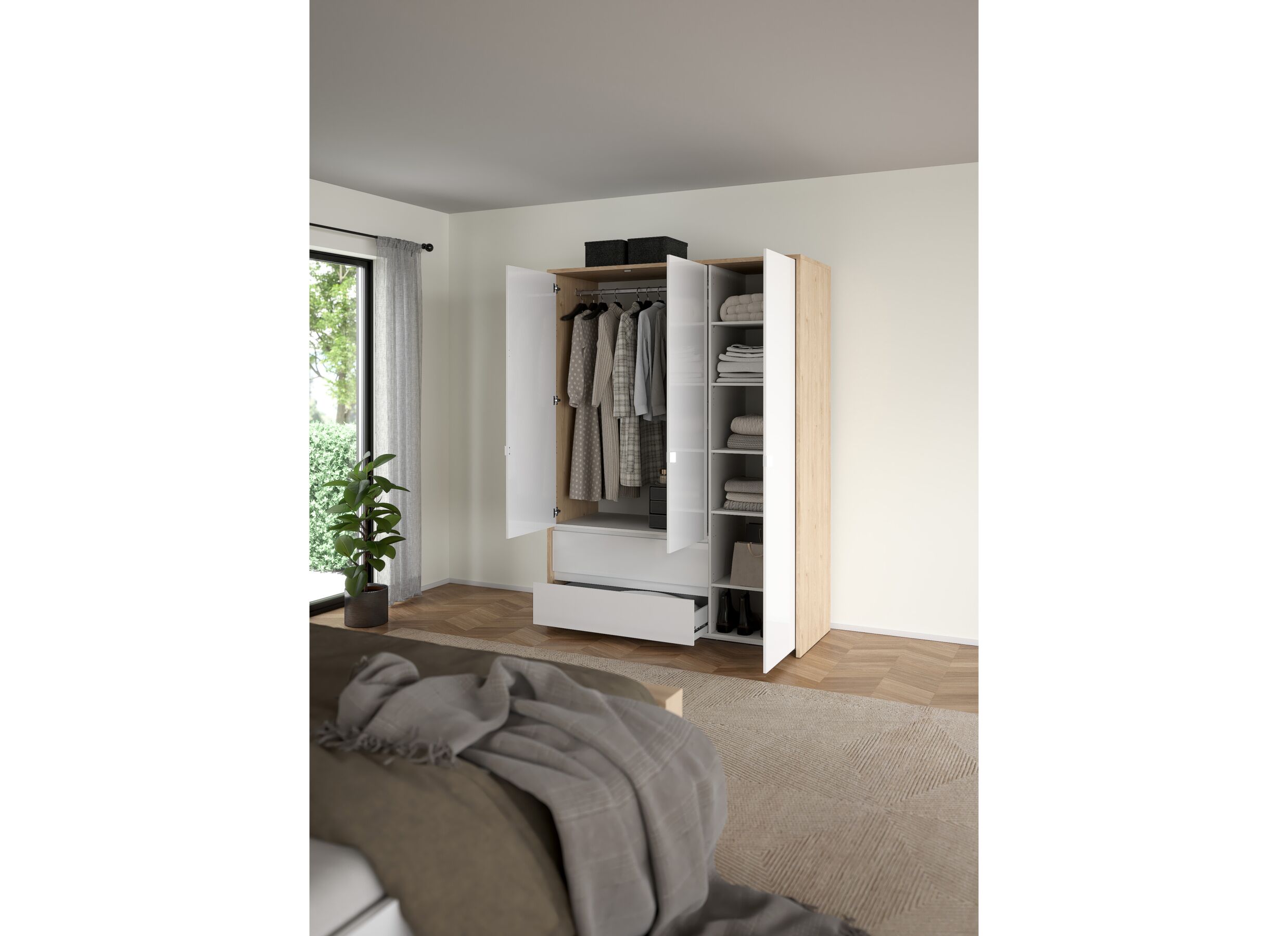 Foto ambiance - Garde-robe Next 149x58xH202cm - décor - blanc & jackson hickory