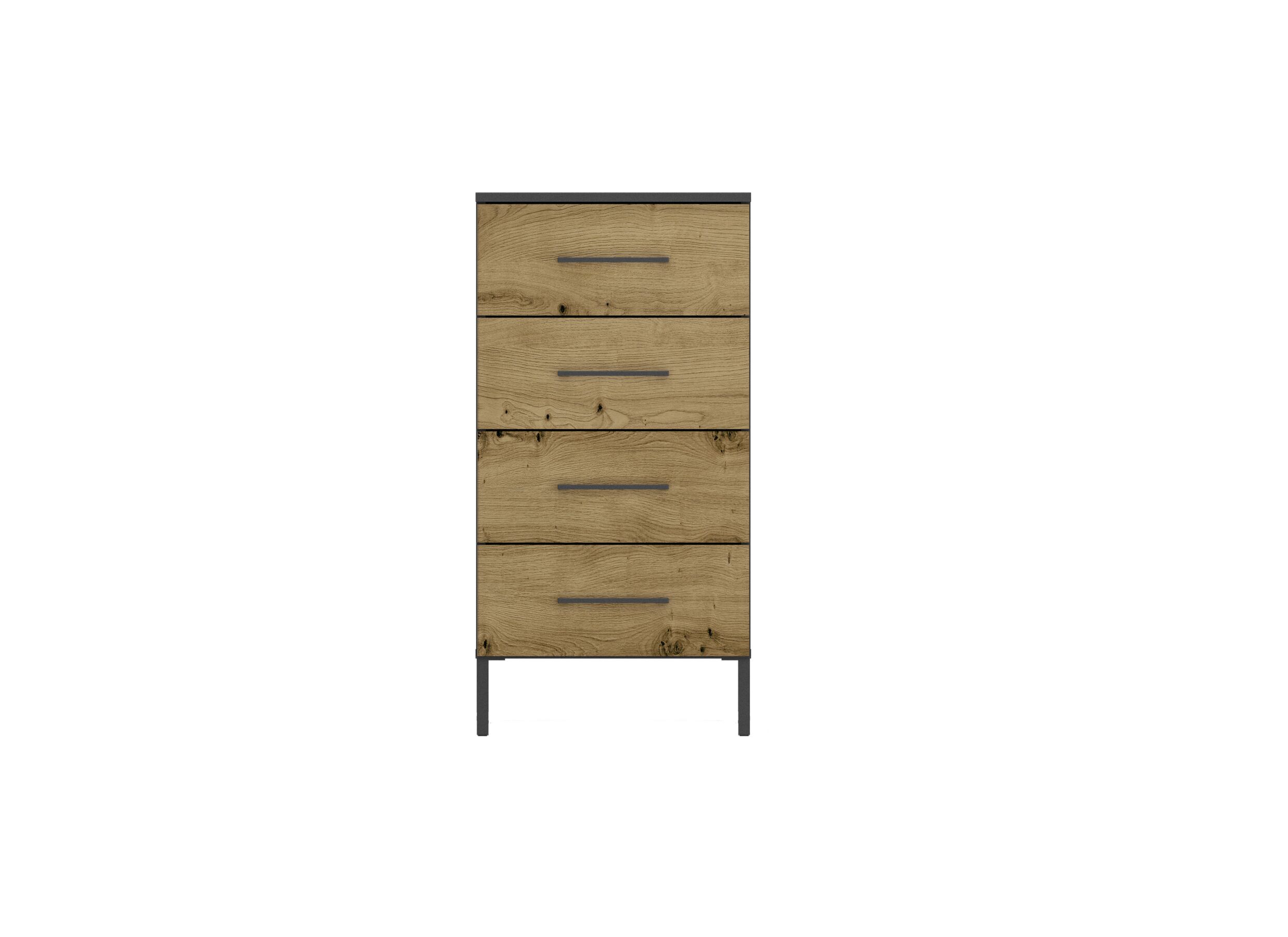 Aperçu - Commode Butte 47x42x92cm - décor - chêne artisanal & gris