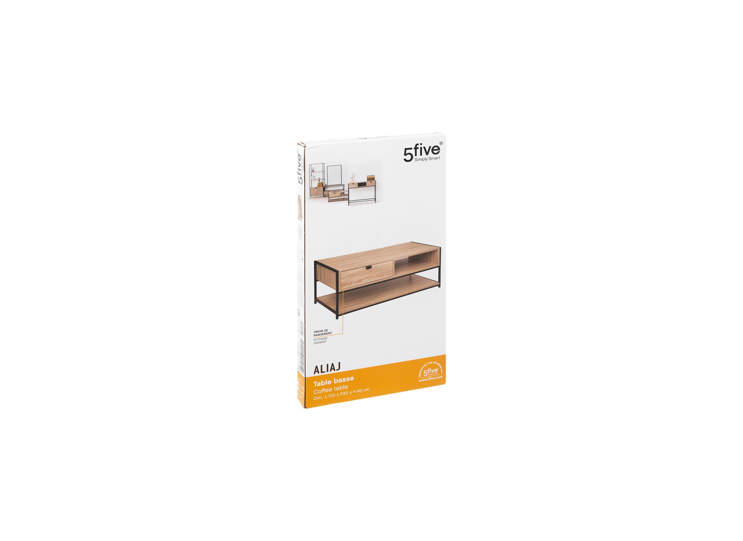 Table basse Aliaj beige avec rangement