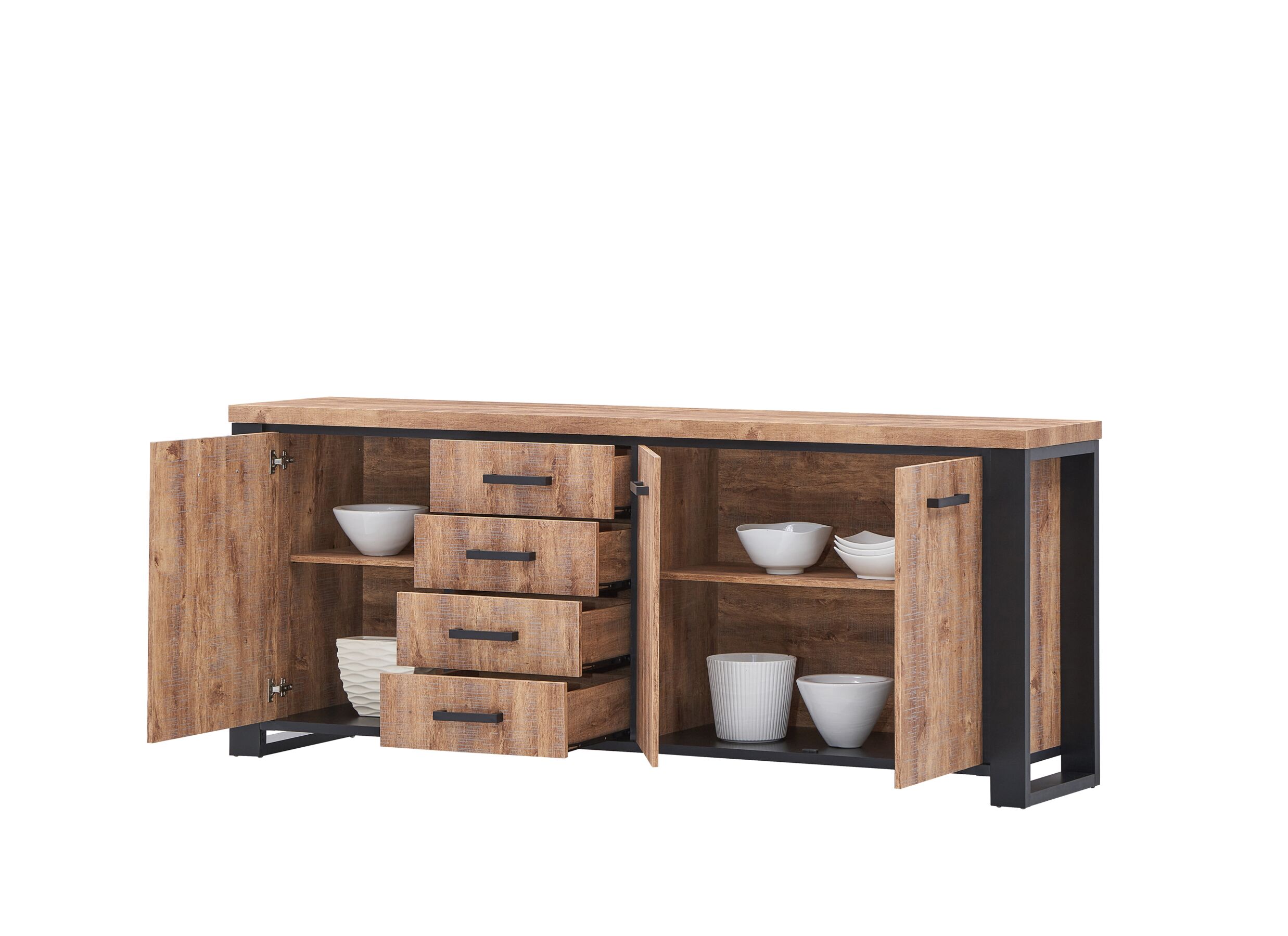 Buffet Estrella 225cm - film décoratif - industrial oak