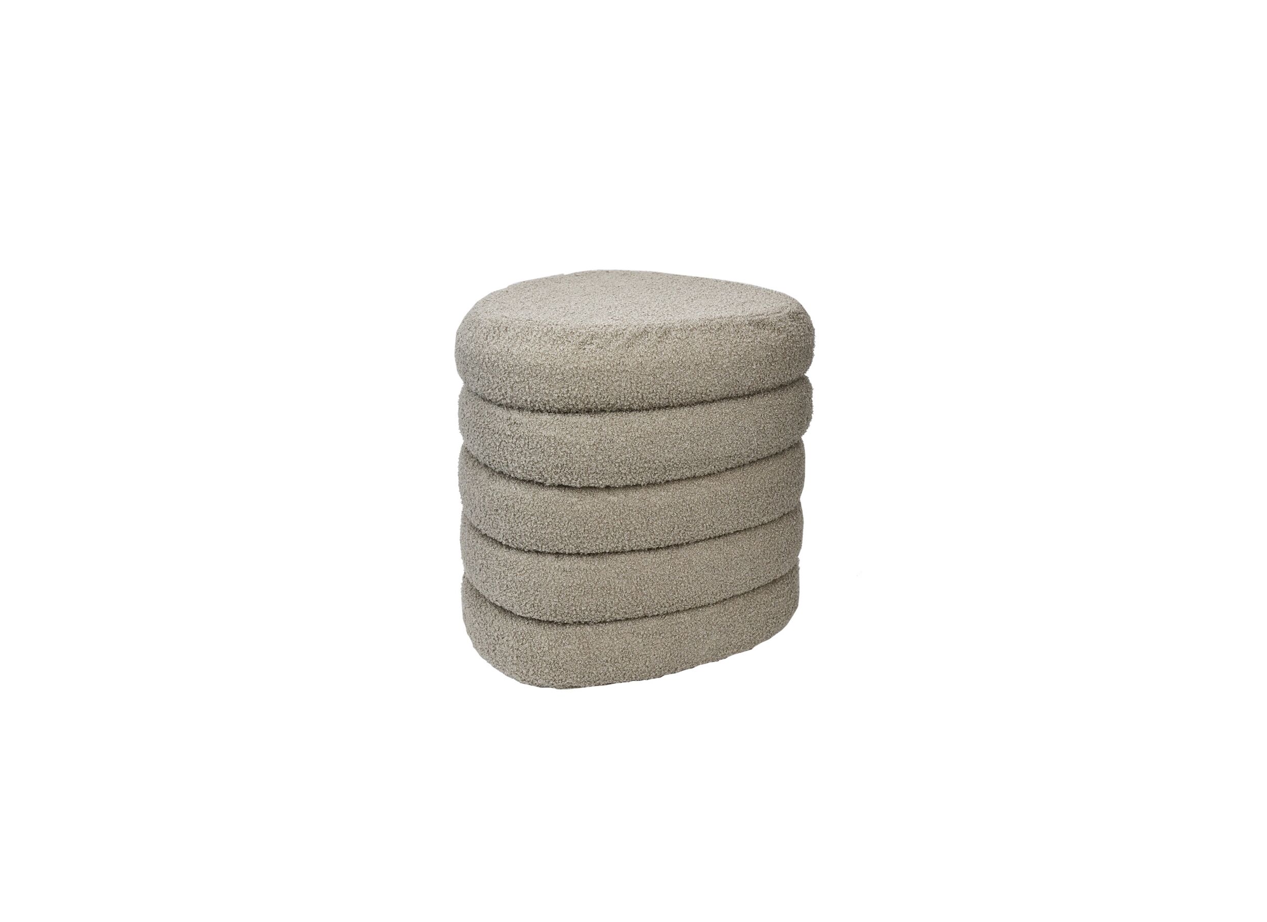 Poef Fizz 45x43x42cm - stof - bruingrijs - Pouf Fizz 45x43x42cm - tissu - gris marron