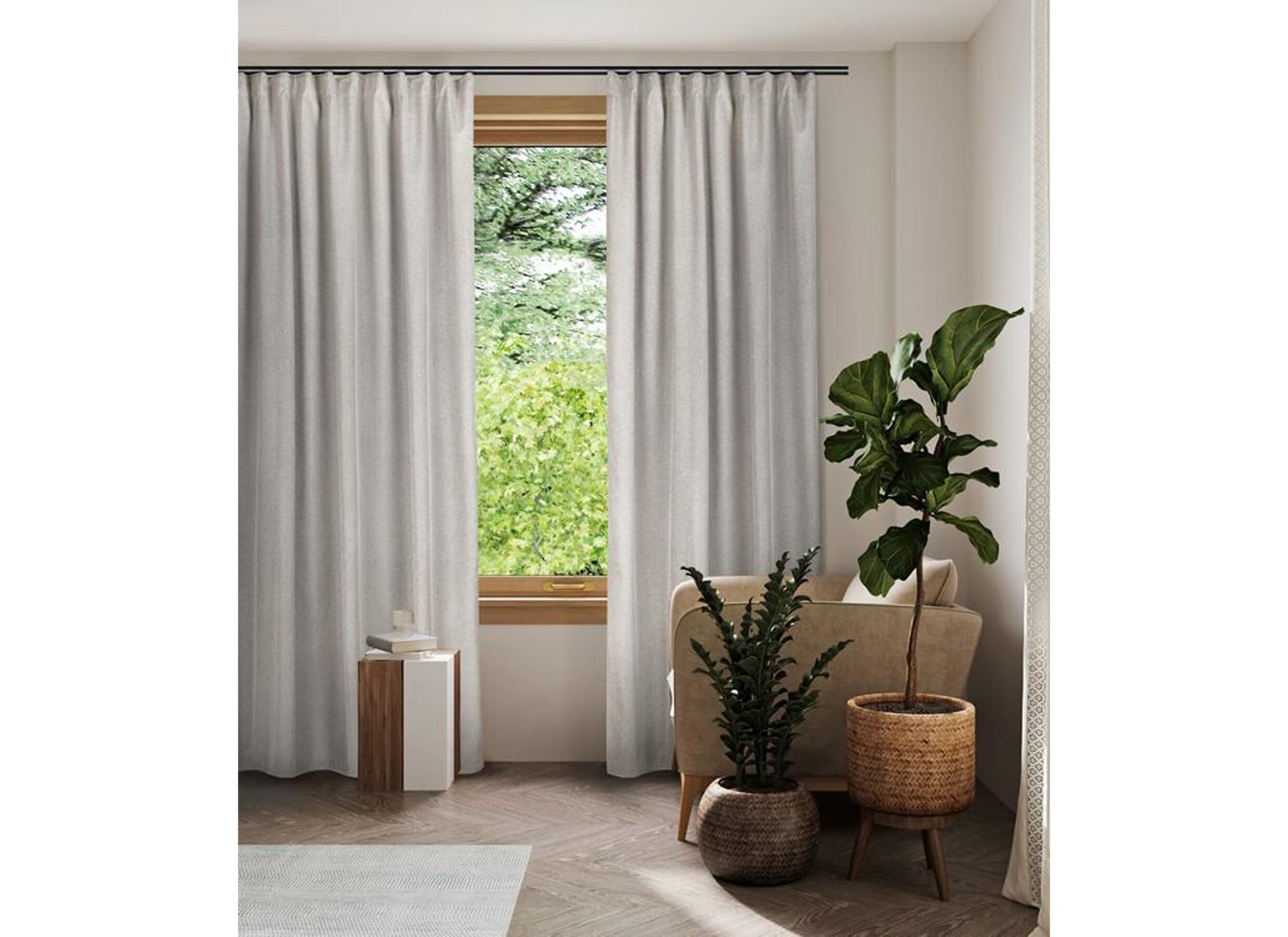 Sfeerfoto - Gordijn Thermisch Home Style 140x250cm - polyester - naturel