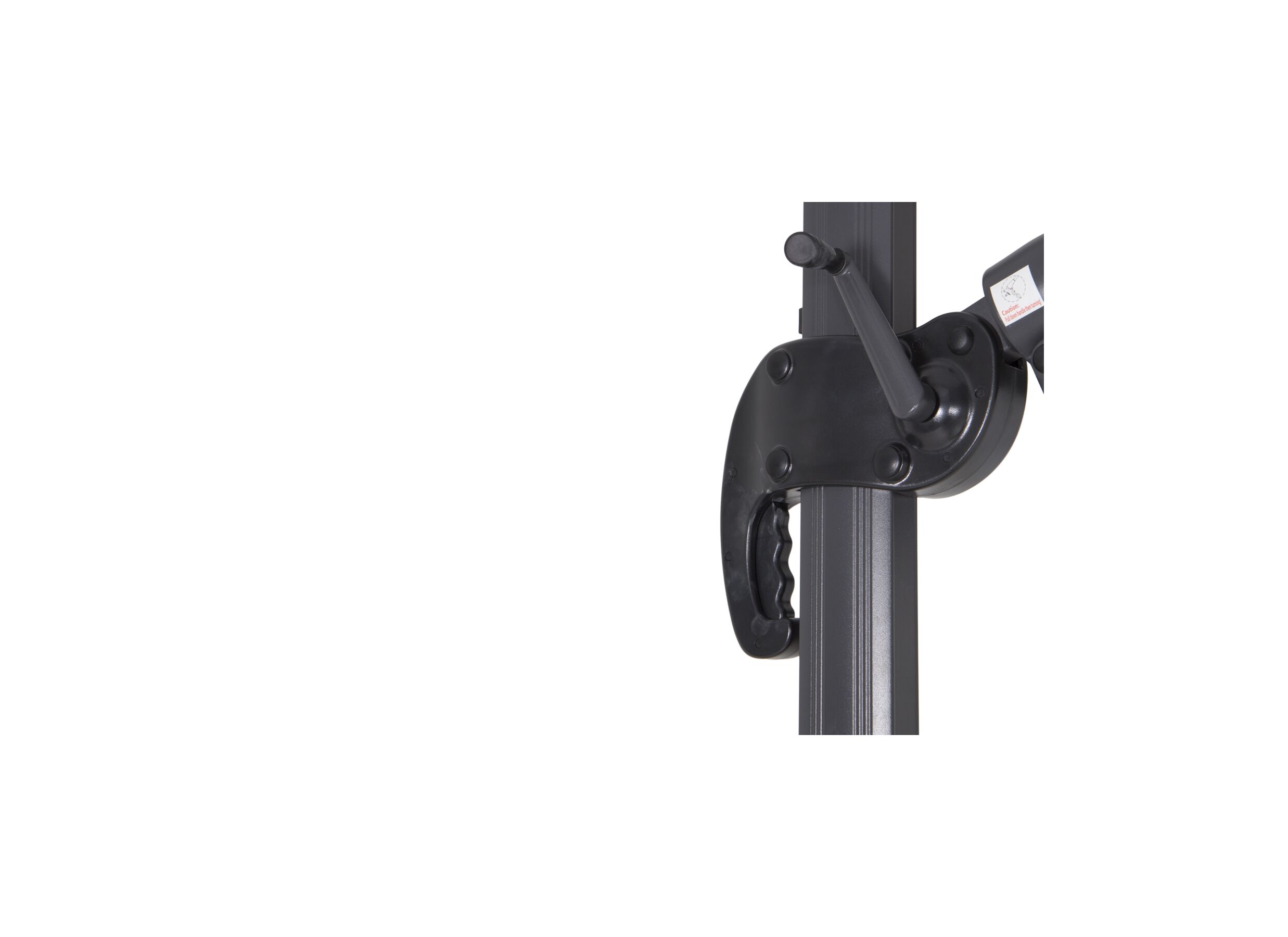 Detail - Parasol déporté Sycamore 300x300cm UV50+ noir avec couverture