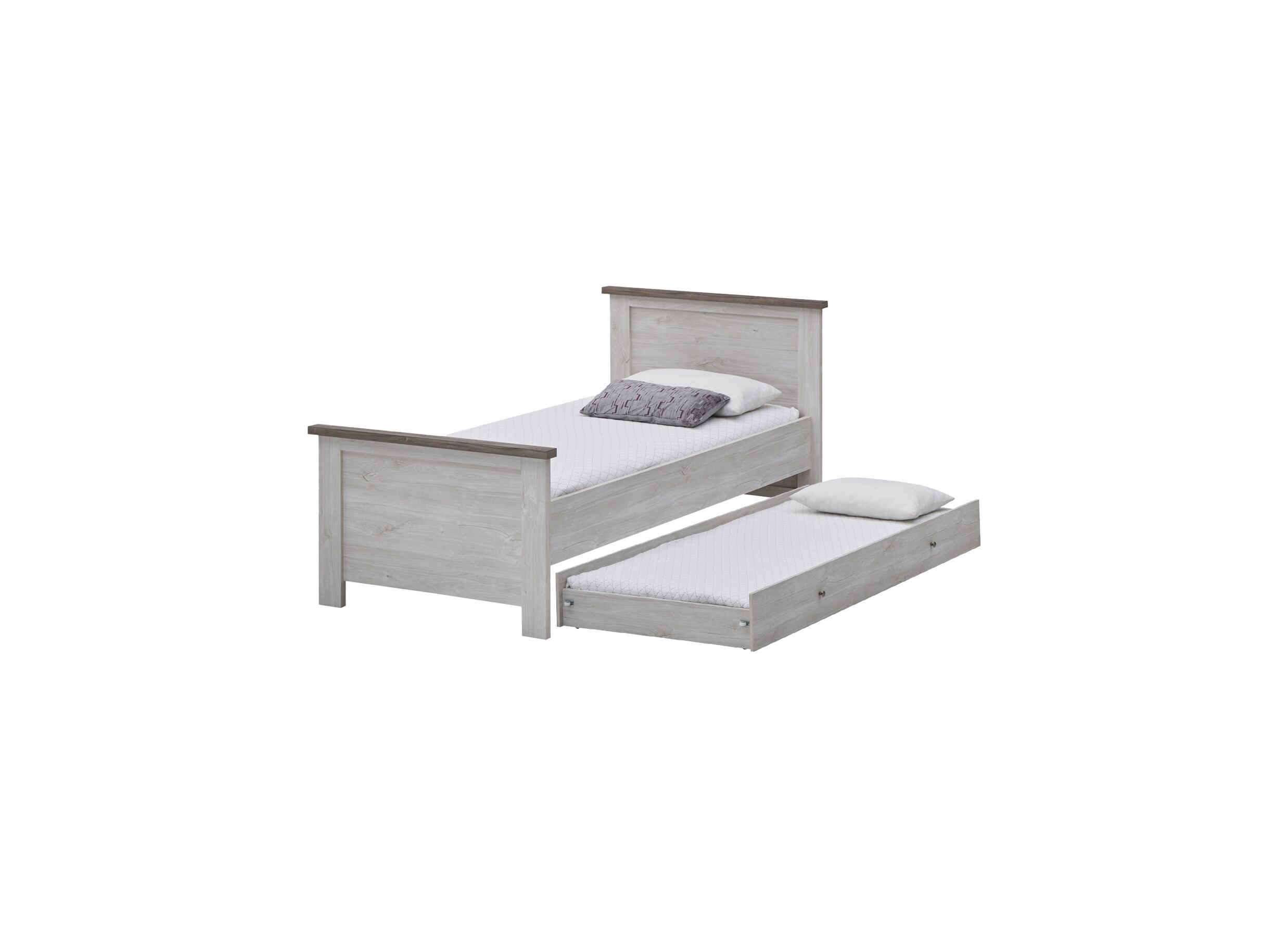 Eenpersoonsbed met bedlade Eline 90x200 - meubelplaat - autumn oak - Lit gigogne Eline 90x200 - film décoratif - autumn oak