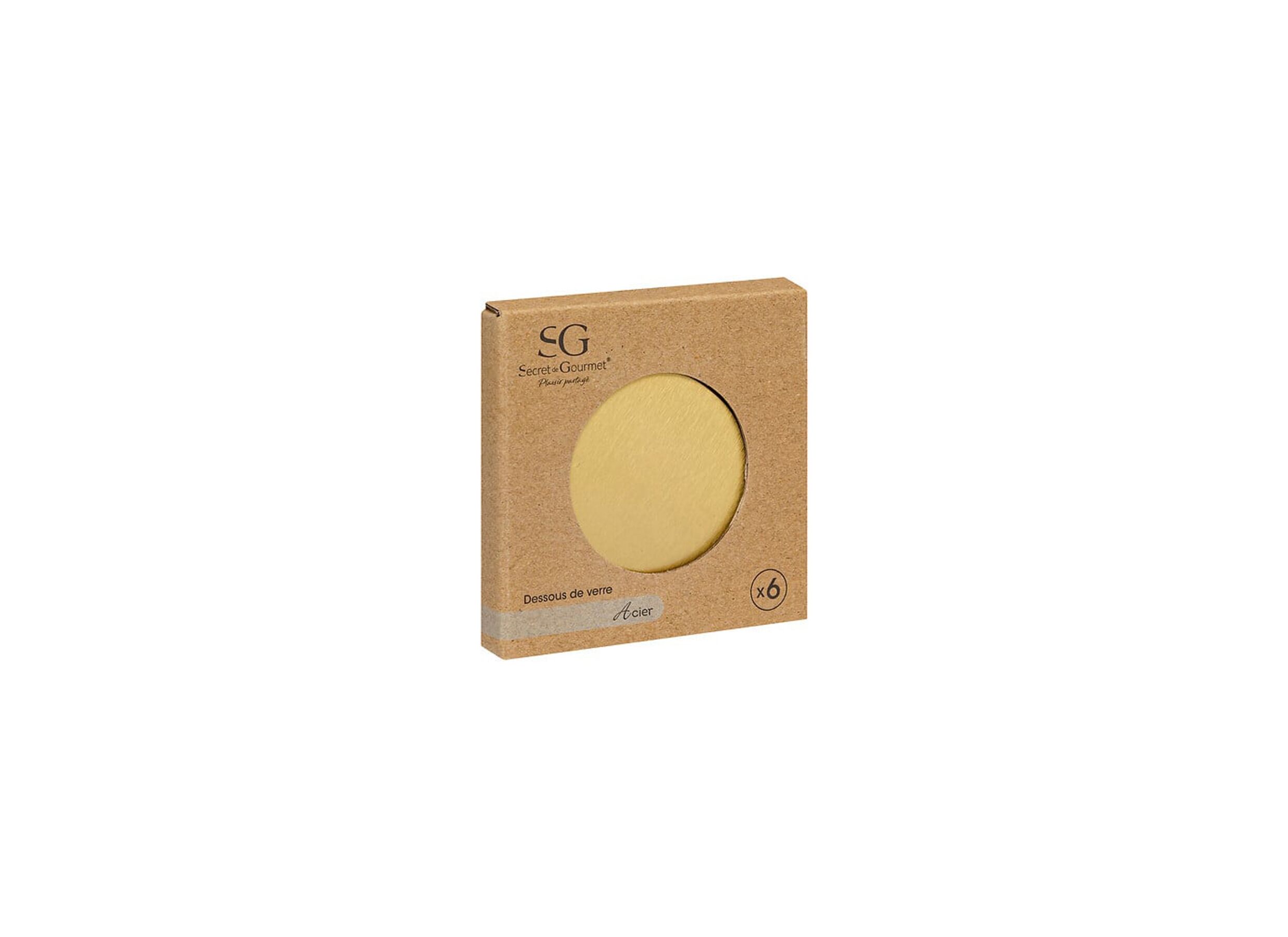 Aperçu - Sous-verre Automne Ø10cm - acier - or lot de 6