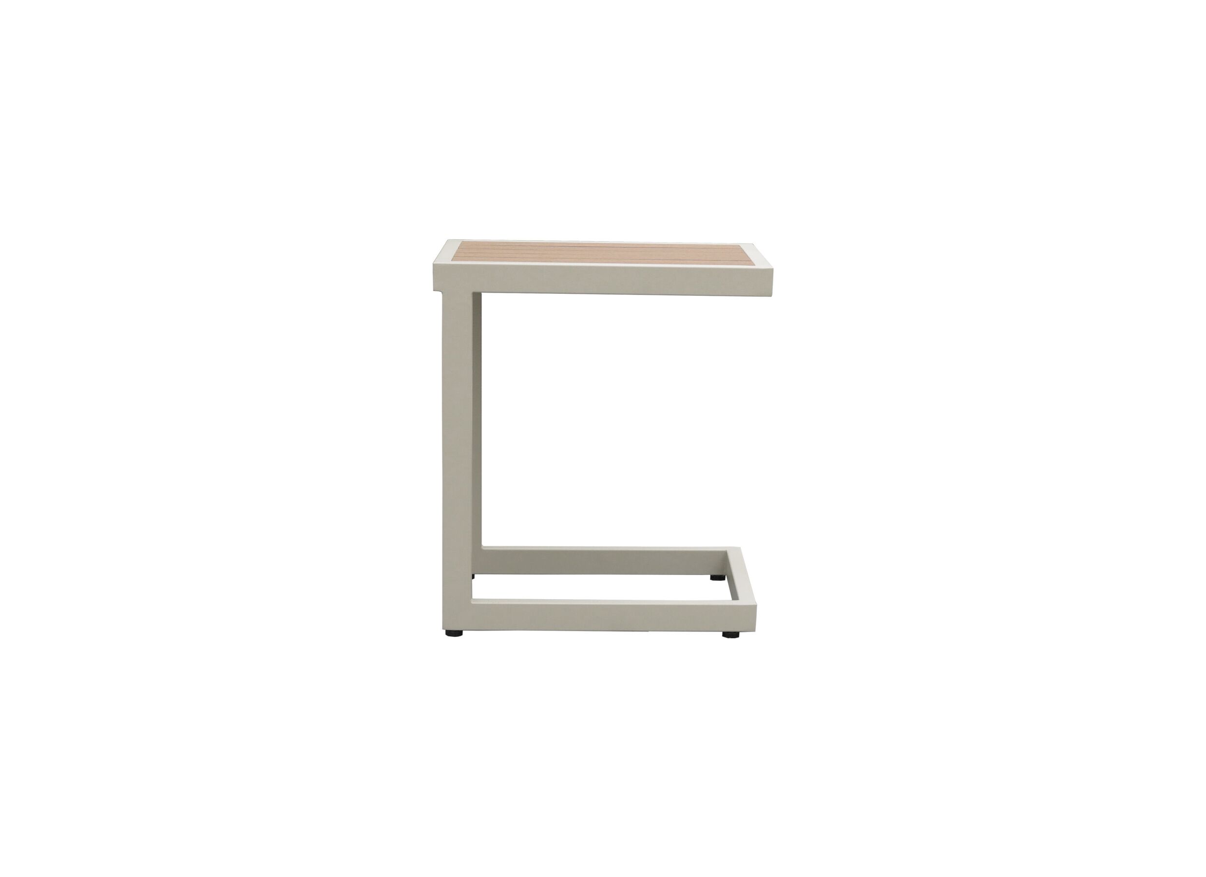 Aperçu - Table d'appoint Nirvana 40x32x45cm - aluminium/polywood - greige
