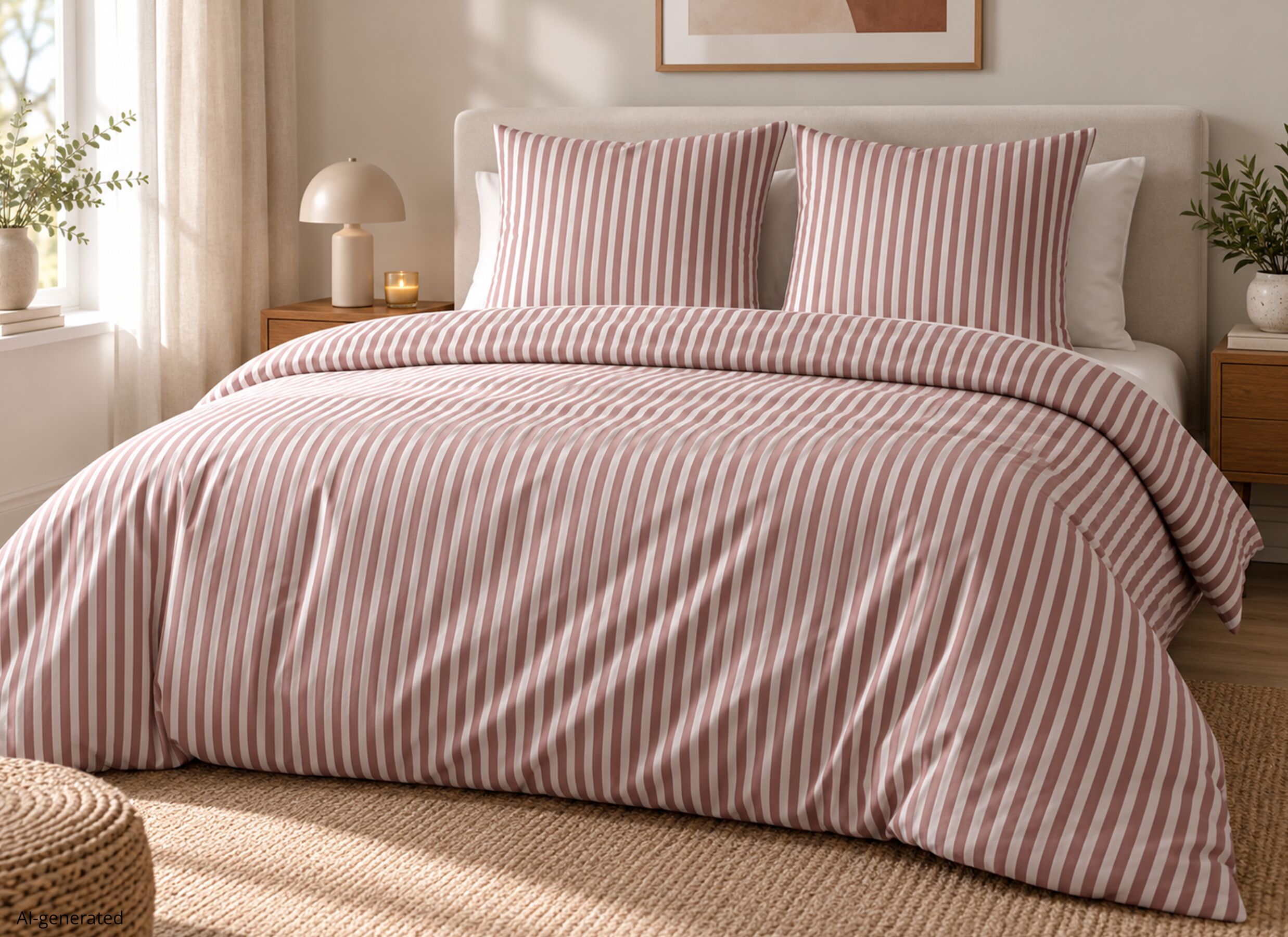AI Generated - Housse de couette Iris 240x220cm - flanelle - rose