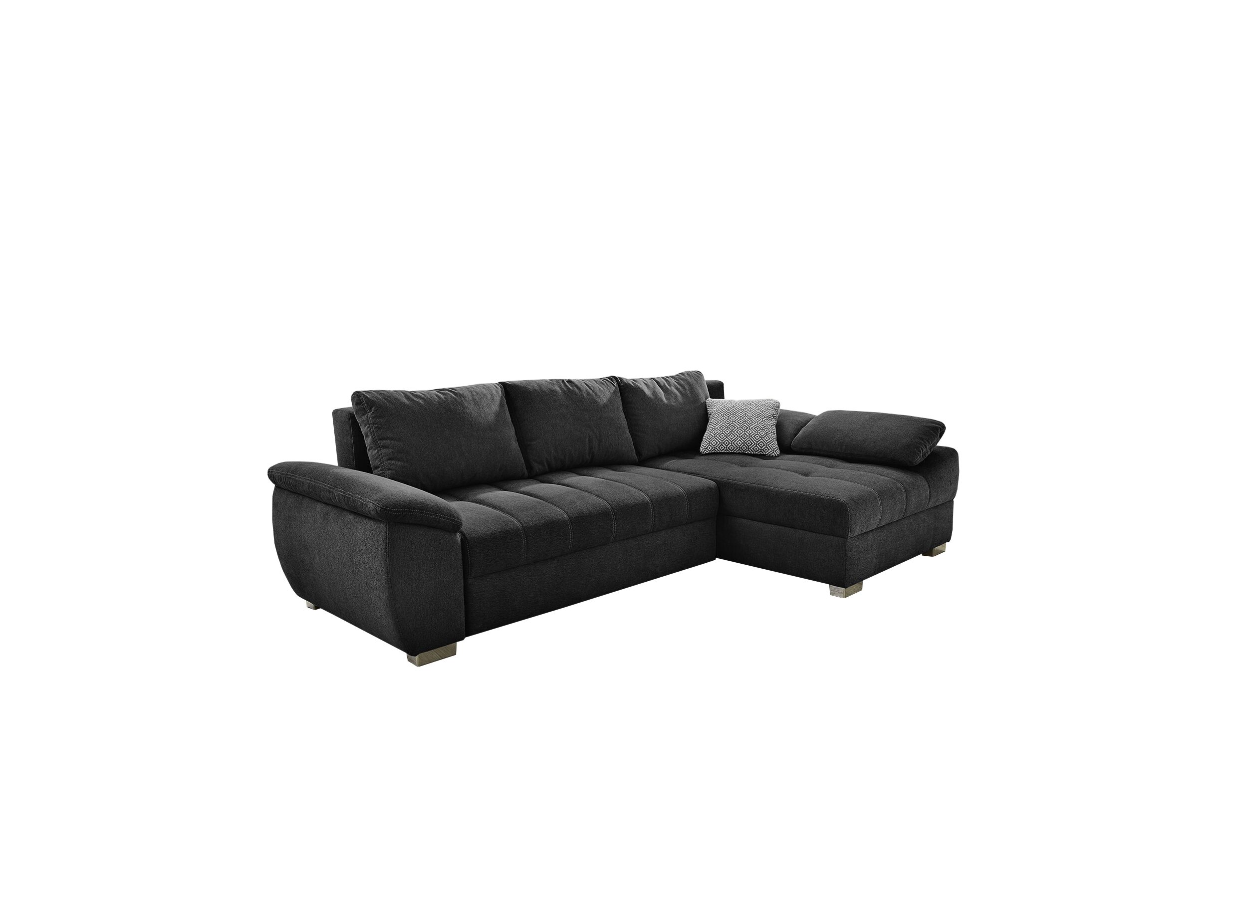 Hoeksalon Alster 268x161cm - stof - zwart met bedfunctie