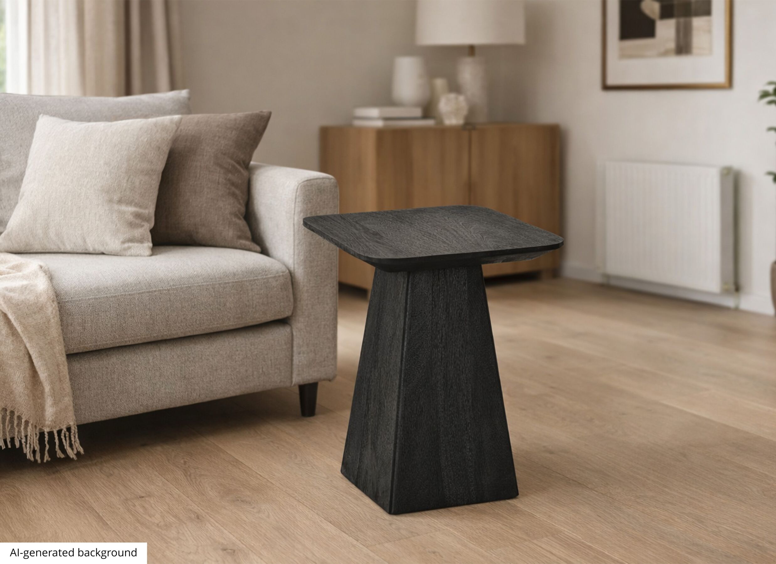 AI Generated - Salontafel Thalia 40x40cm - mango massief - zwart