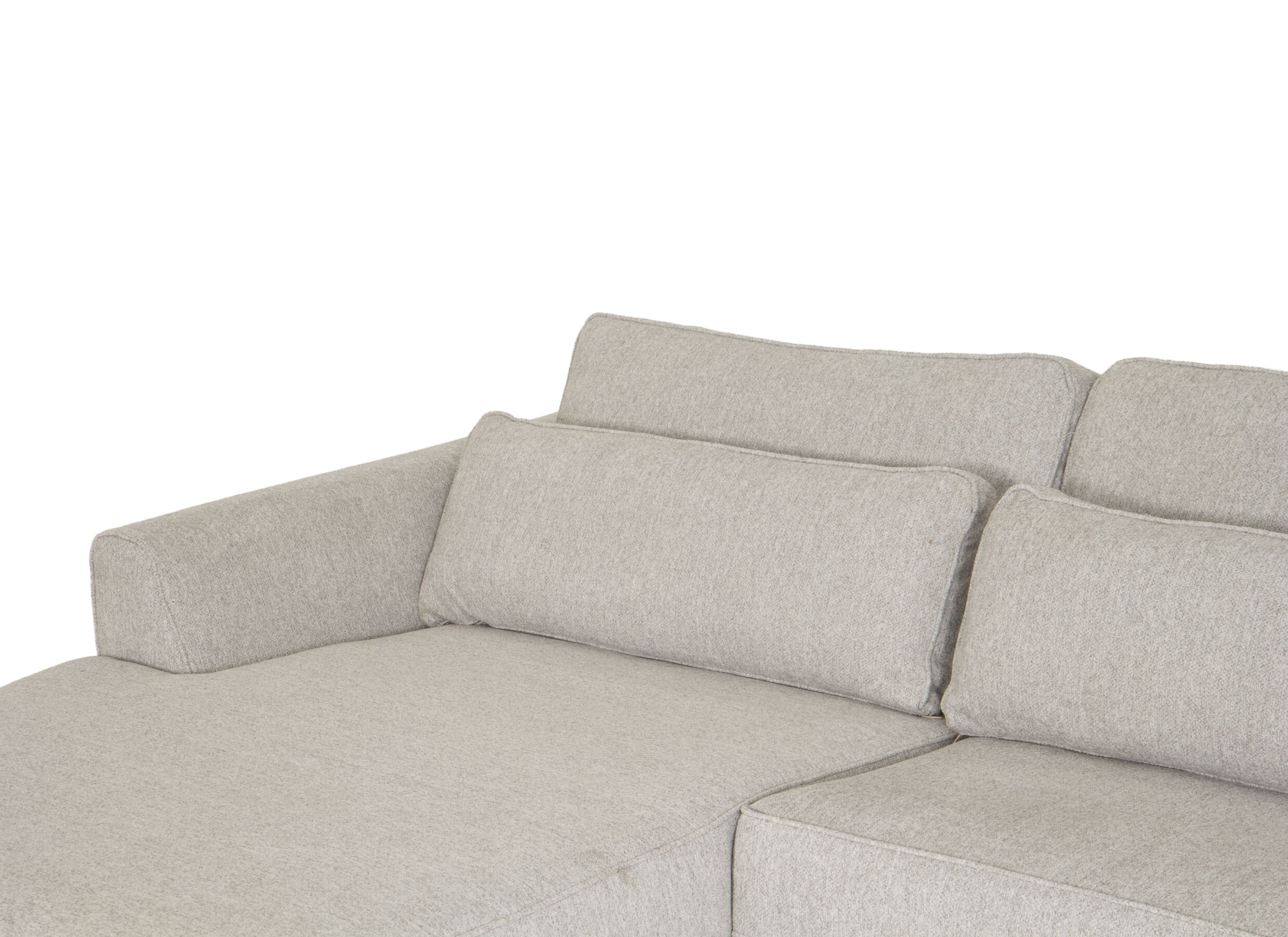 Detailfoto - Hoeksalon Alcamo 331x184cm - stof - grijs met poef