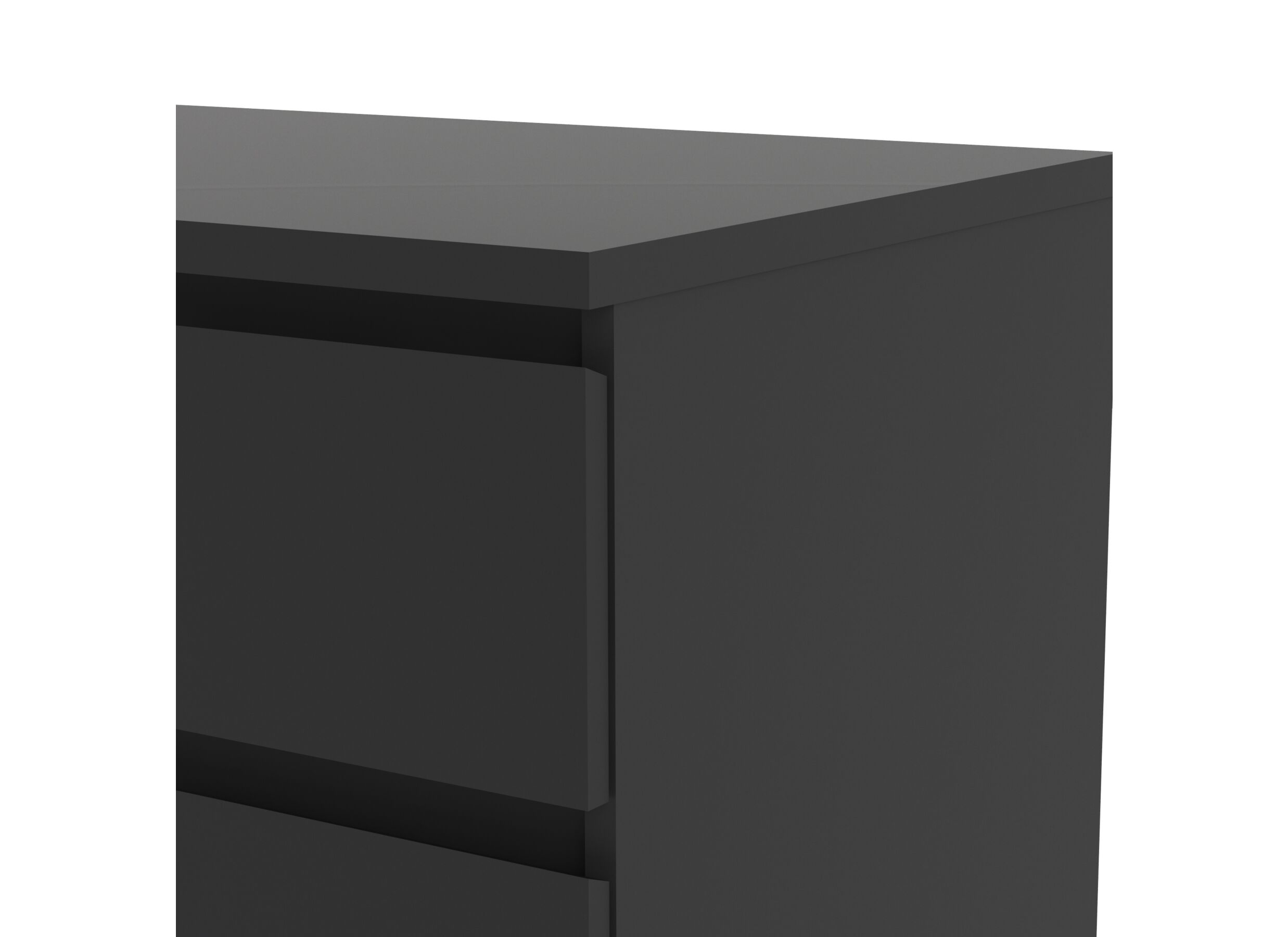 Commode Naia 154x50x71cm - mélamine - noir mat