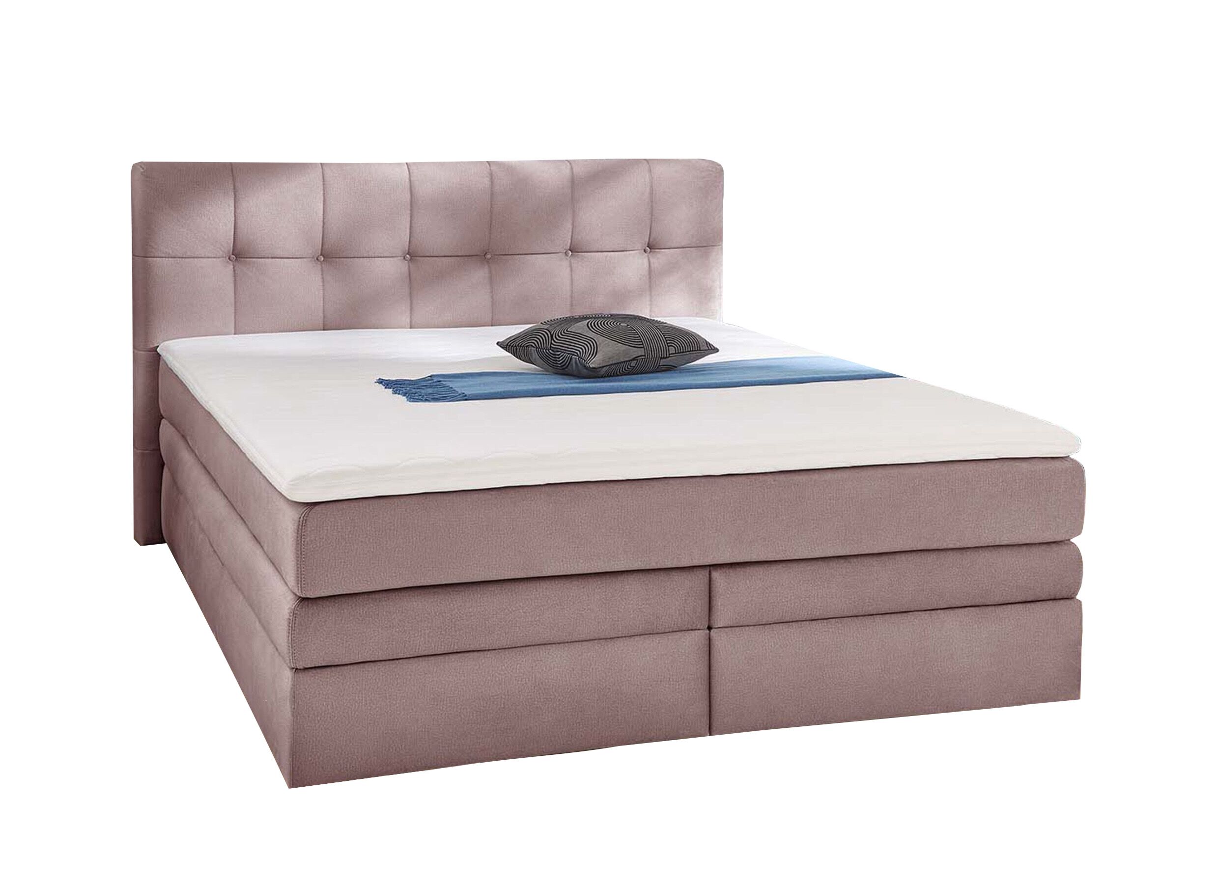 Boxspring Amy 180x200cm - stof - roze met opbergruimte - Boxspring Amy 180x200cm - tissu - rose avec rangement