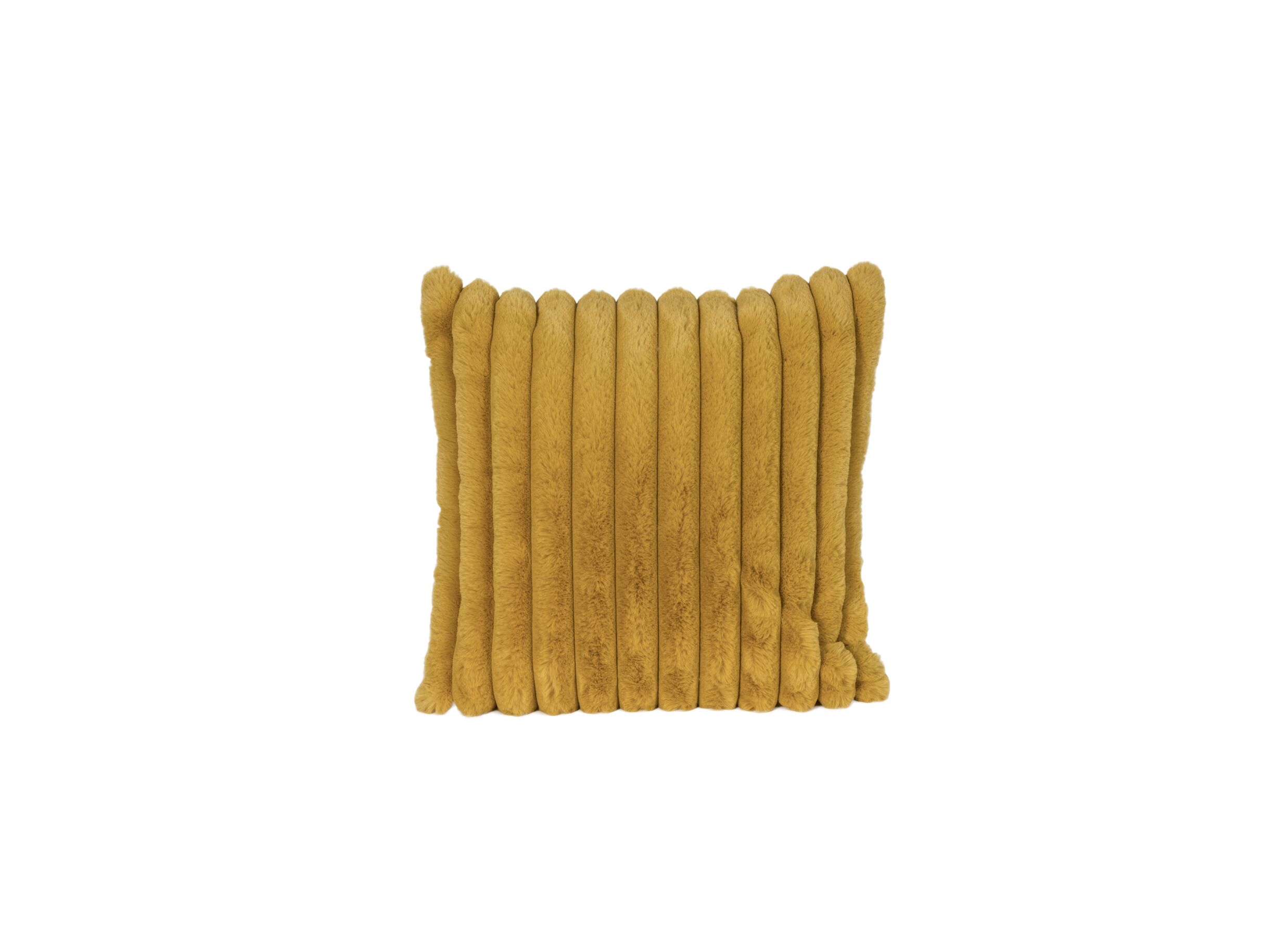 Plus Important - Coussin Gabriella 60x60cm - imitation fourrure de lapin - jaune