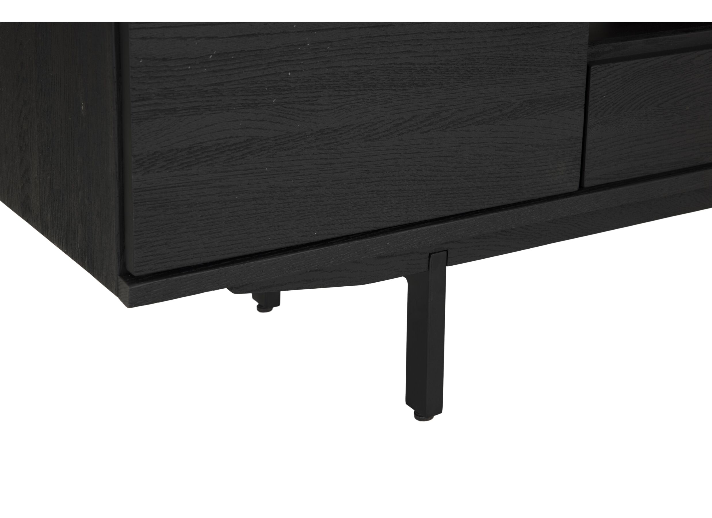 Meuble TV Mauri 160cm - chêne massif & décor - noir