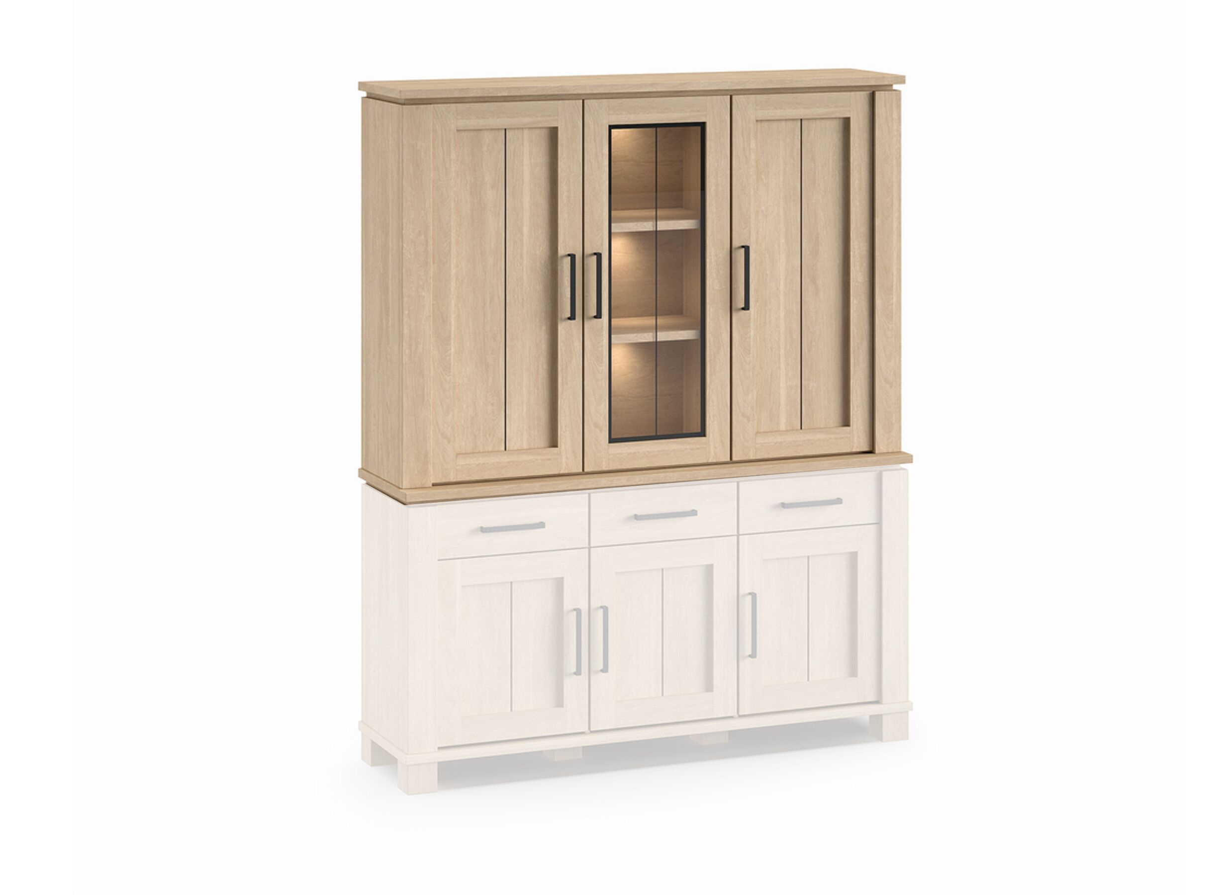 Opzetstuk Alba 162cm - decor - sand oak nature - Surmeuble Alba 162cm - décor - sand oak nature