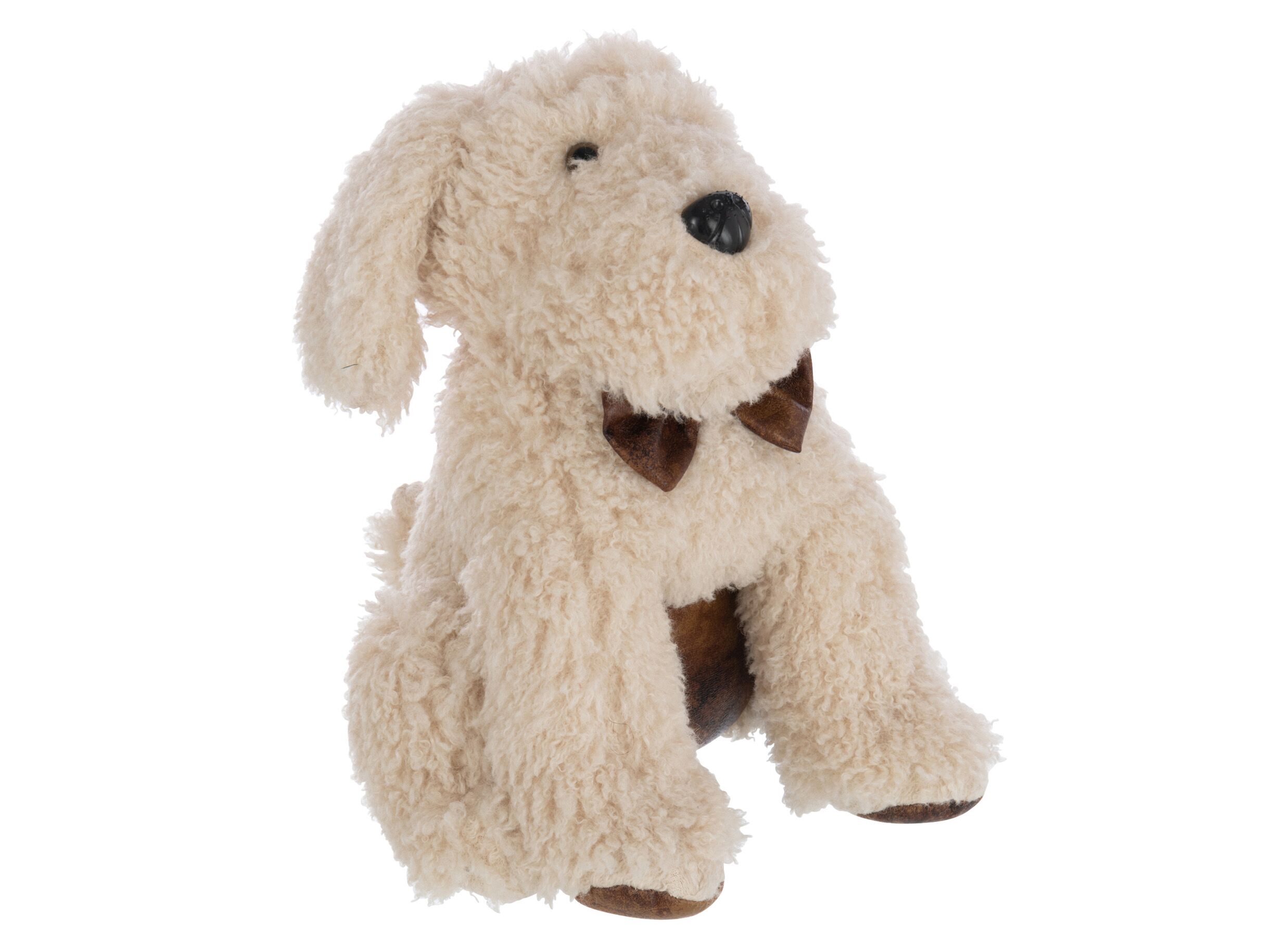 Deurstopper Hond 20x20x30cm - polyester - beige - Cale-porte Chien 20x20x30cm - polyester - beige