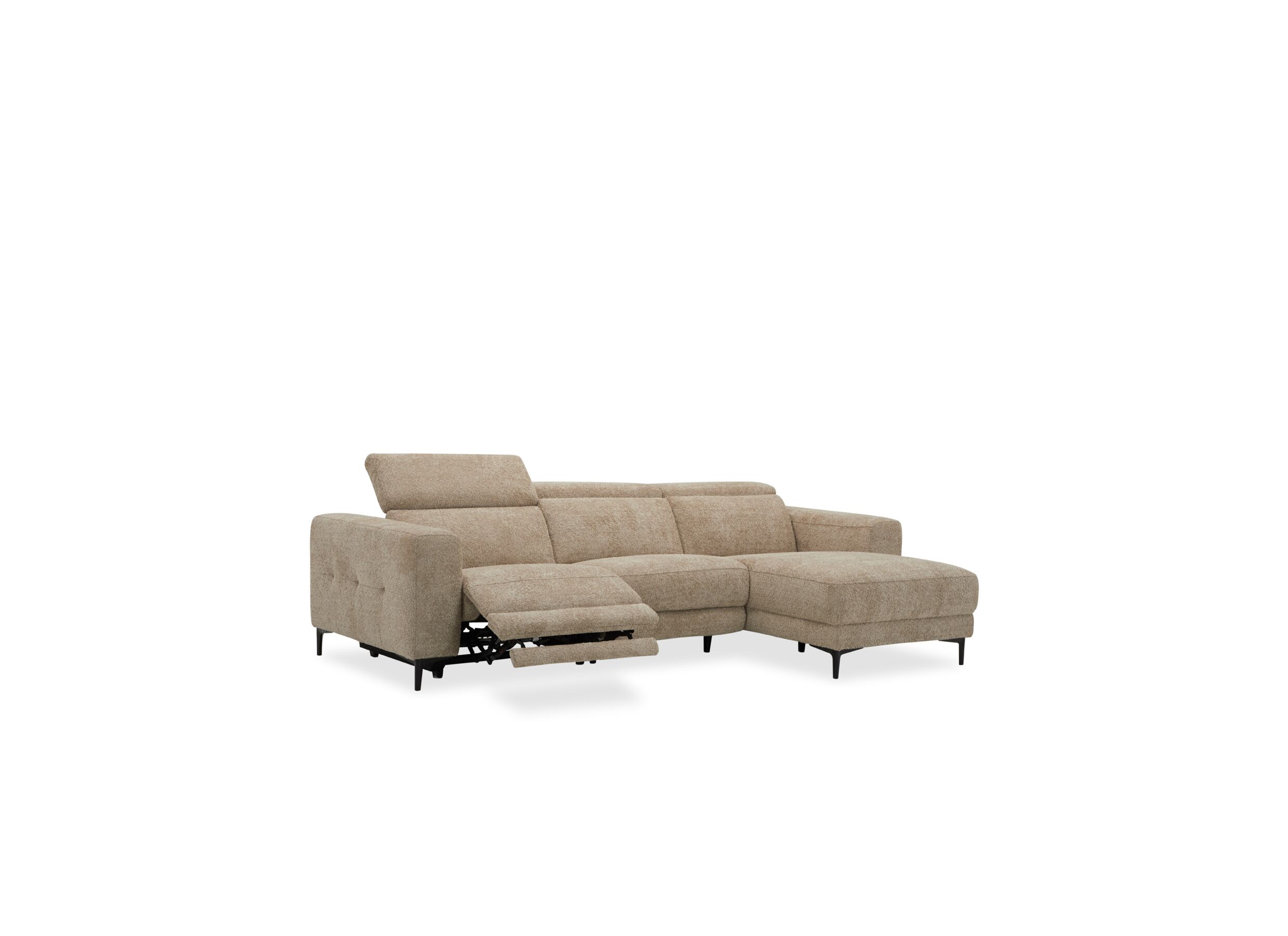 Overzichtsfoto - Hoeksalon Cine 277x168cm - stof - taupe met relax