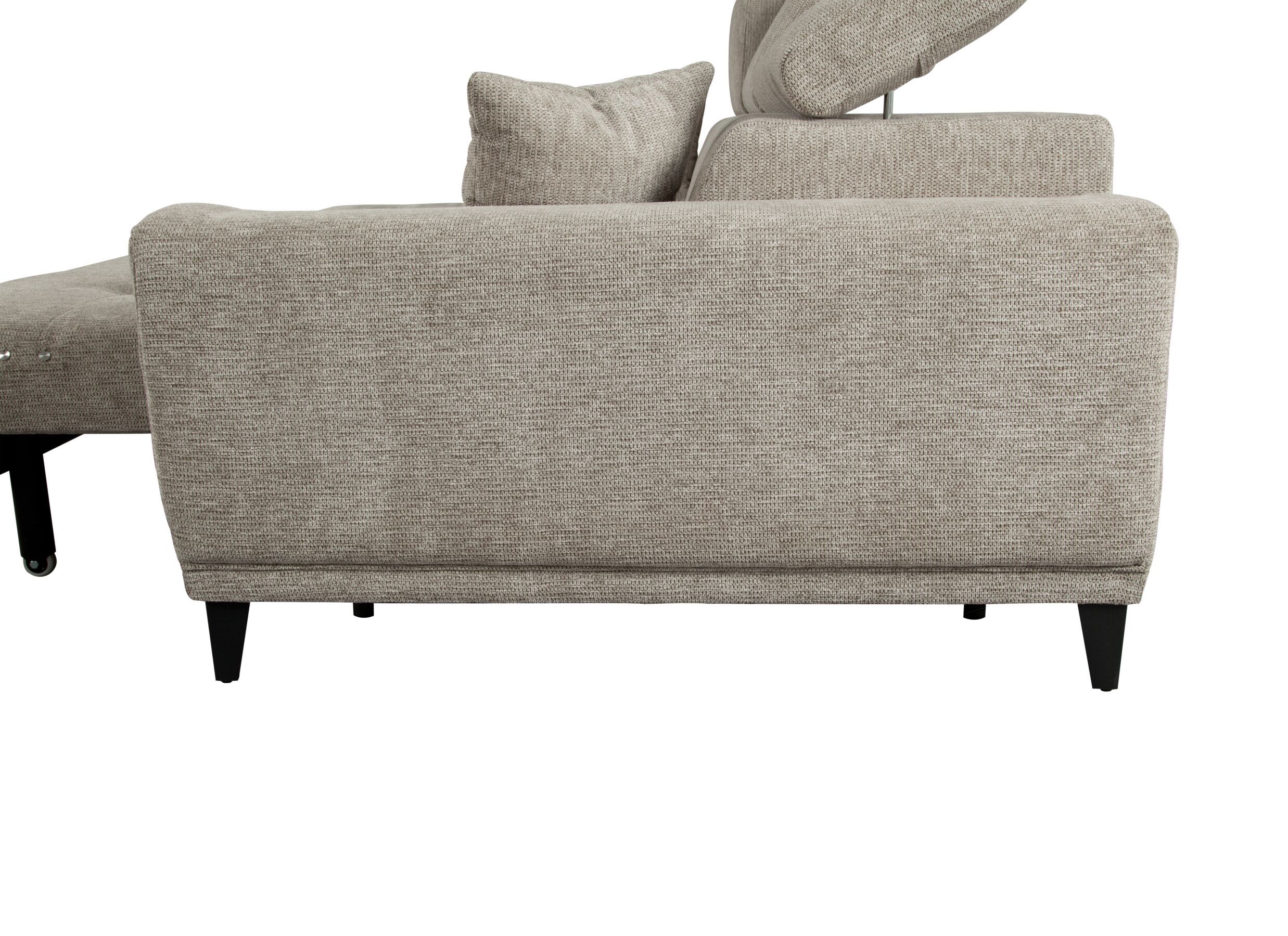 Detailfoto - Hoeksalon Dragor 296x179cm - stof - grijs met bedfunctie