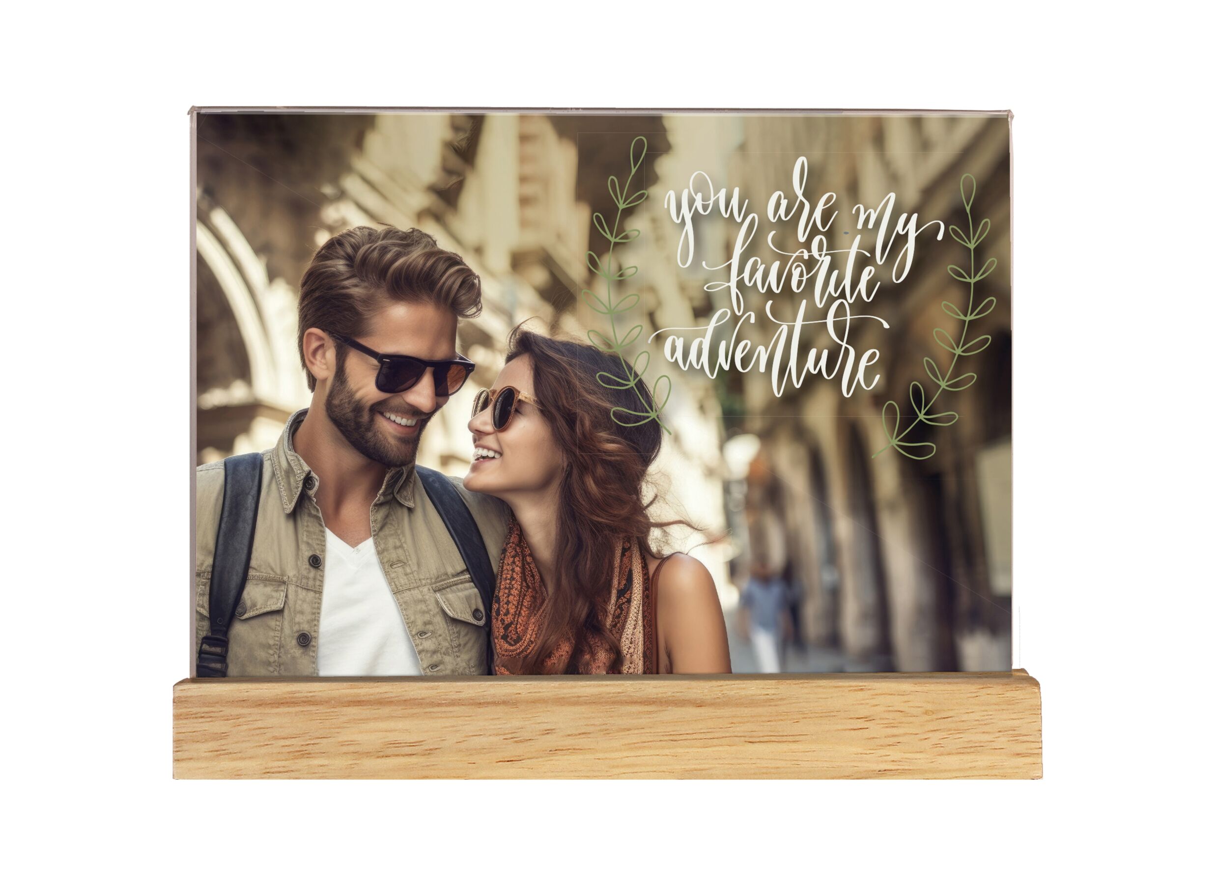 Vernazza staande fotohouder 10x15cm - hout & plastiek - naturel - Vernazza porte-photos 10x15cm - bois et plastique - naturel